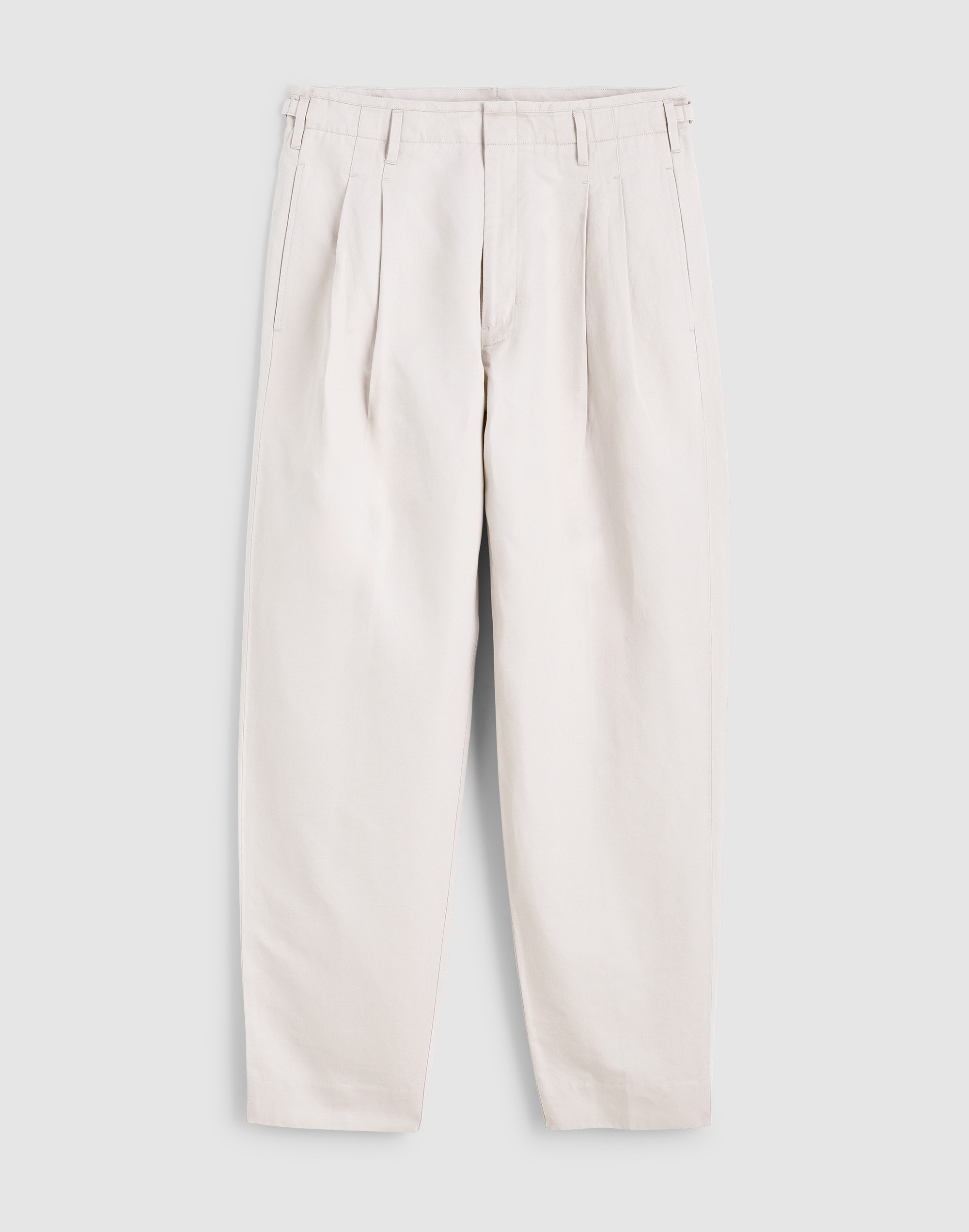 Double-Pleated Trousers in Meridian Linen Blend