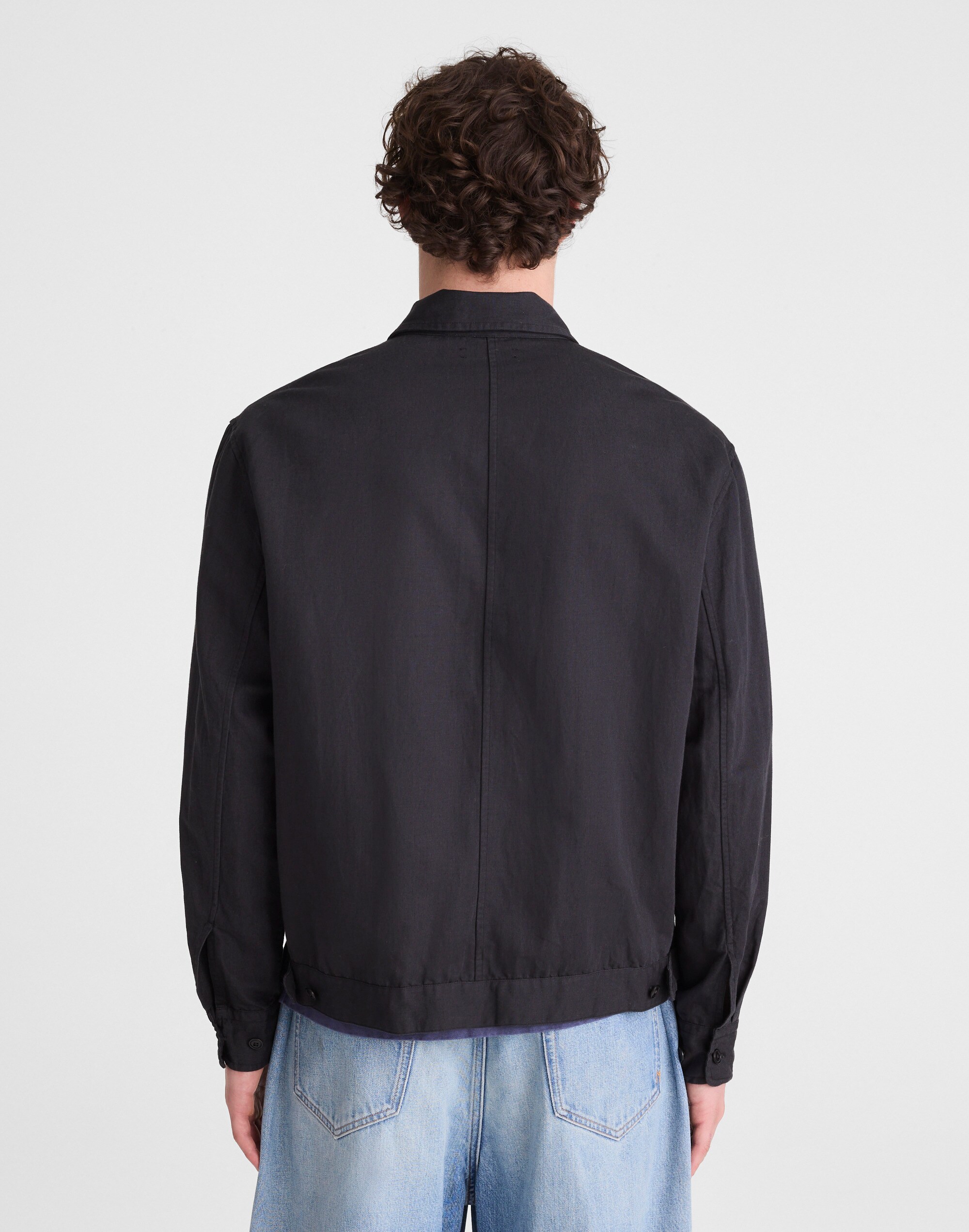 Zip-Front Jacket in Meridian Linen Blend