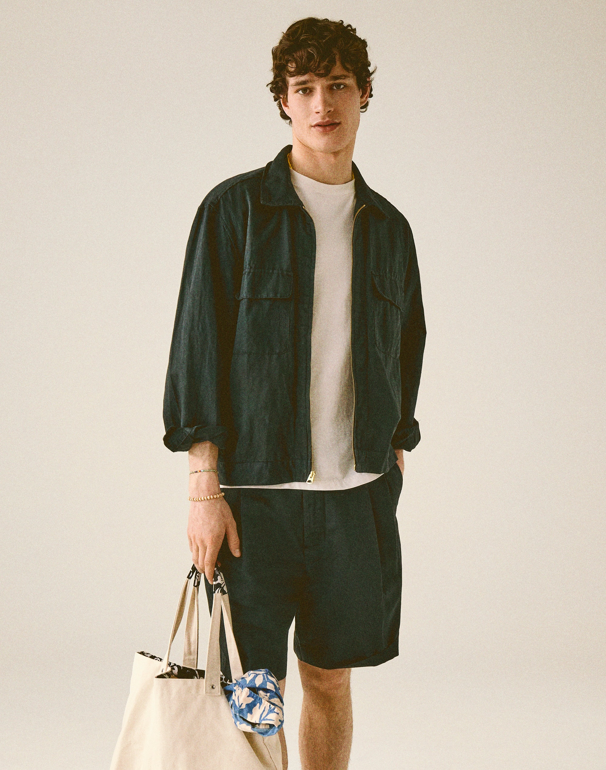 Zip-Front Jacket in Meridian Linen Blend