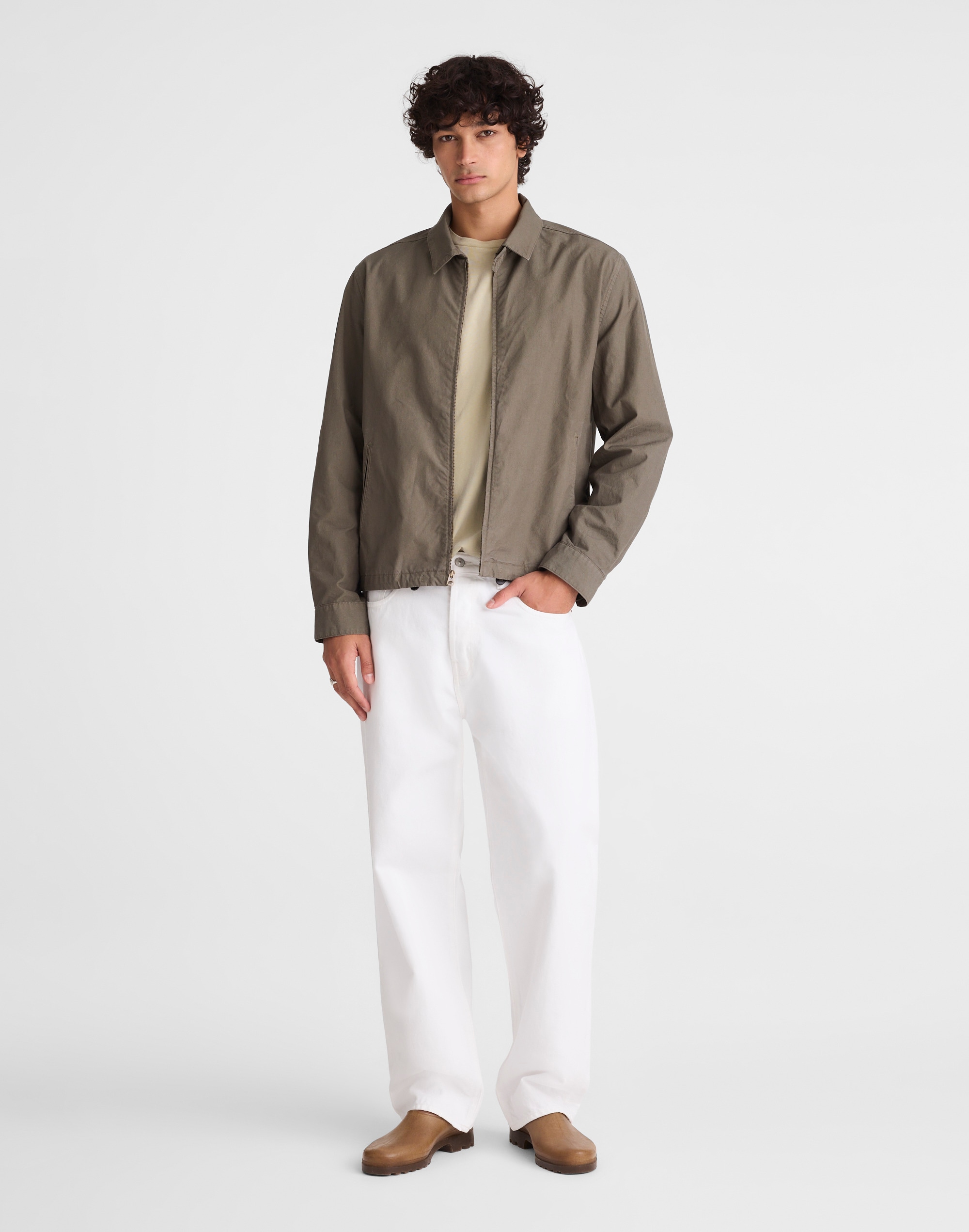 Zip Jacket in Cotton Twill