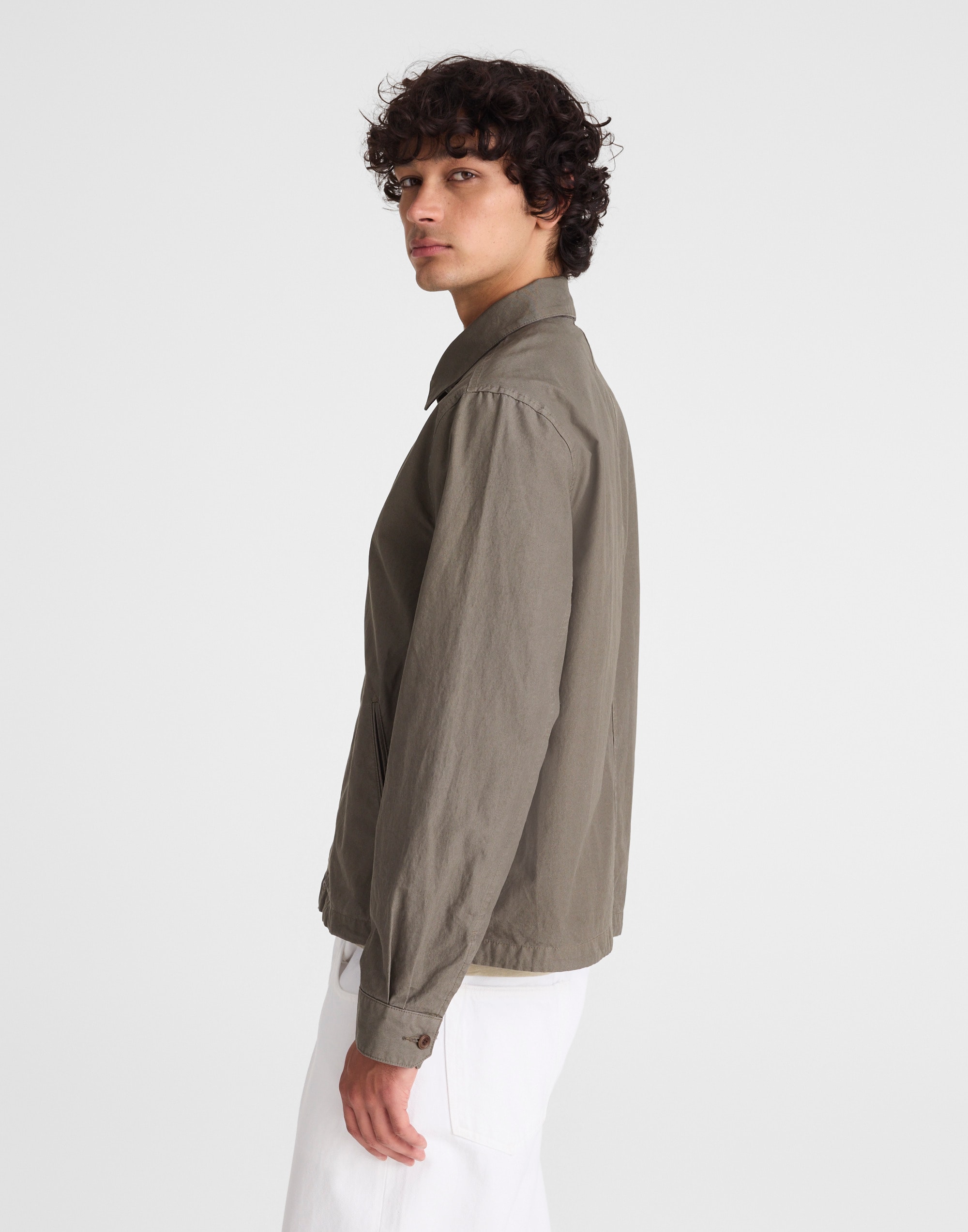 Zip Jacket in Cotton Twill