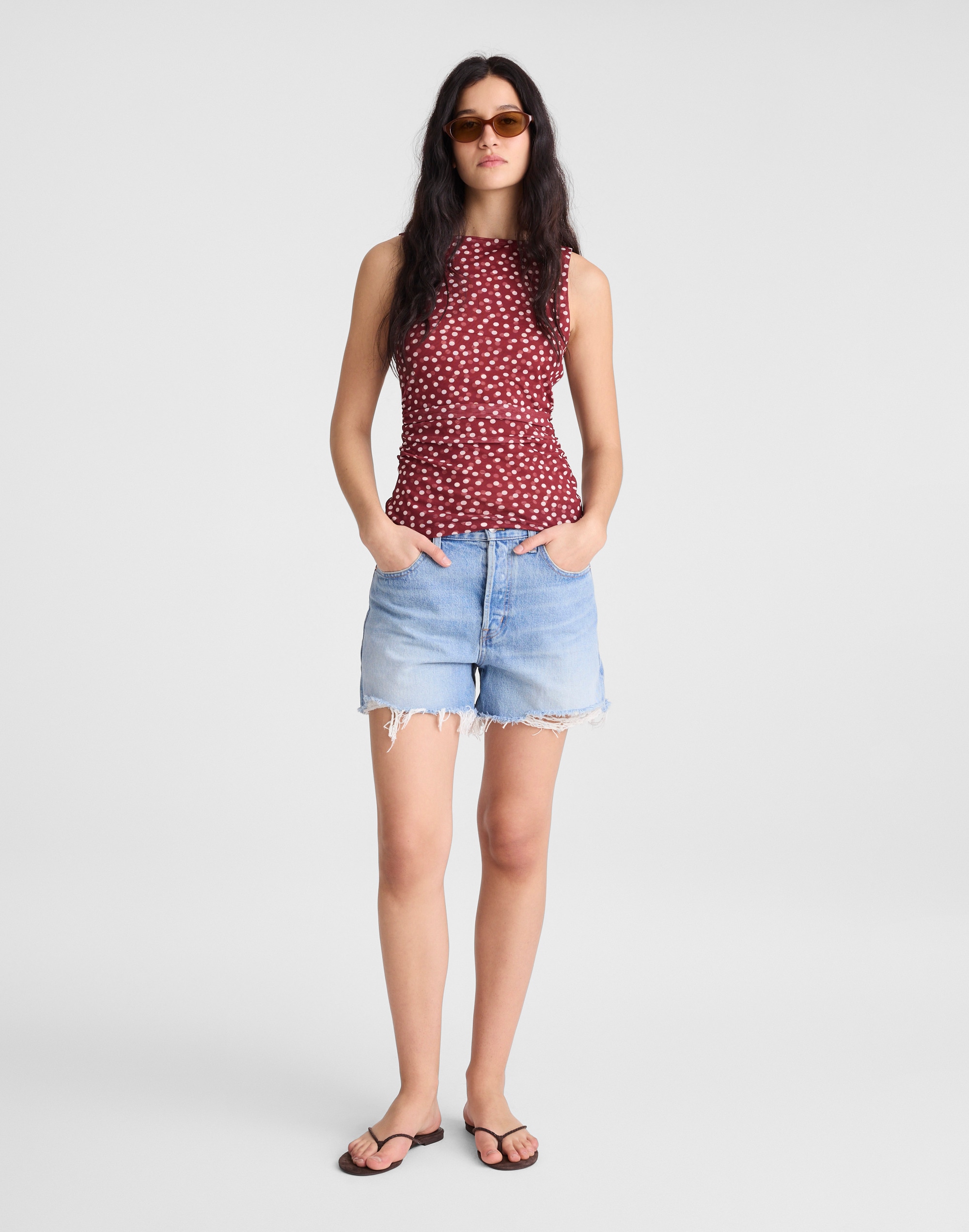 Cinched Double-Layered Mesh Top