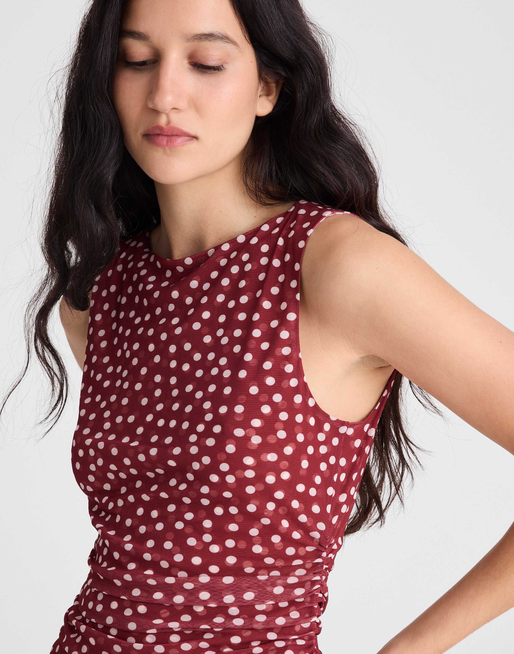Cinched Double-Layered Mesh Top