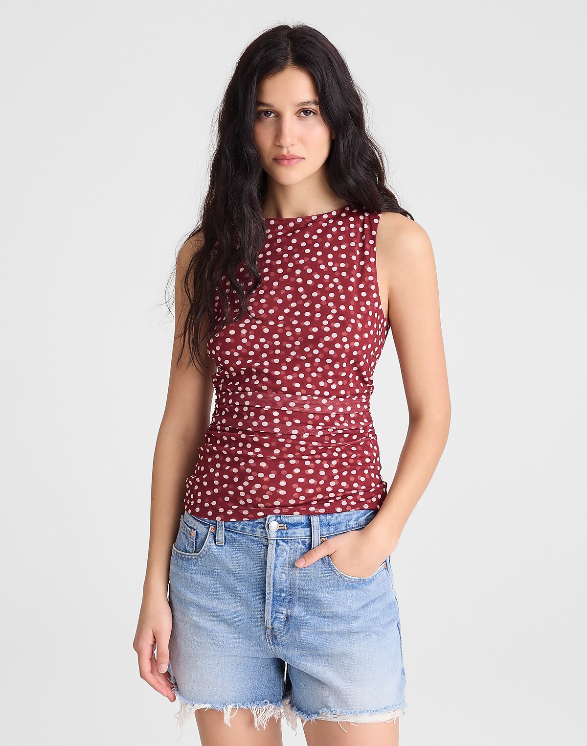 Cinched Double-Layered Mesh Top
