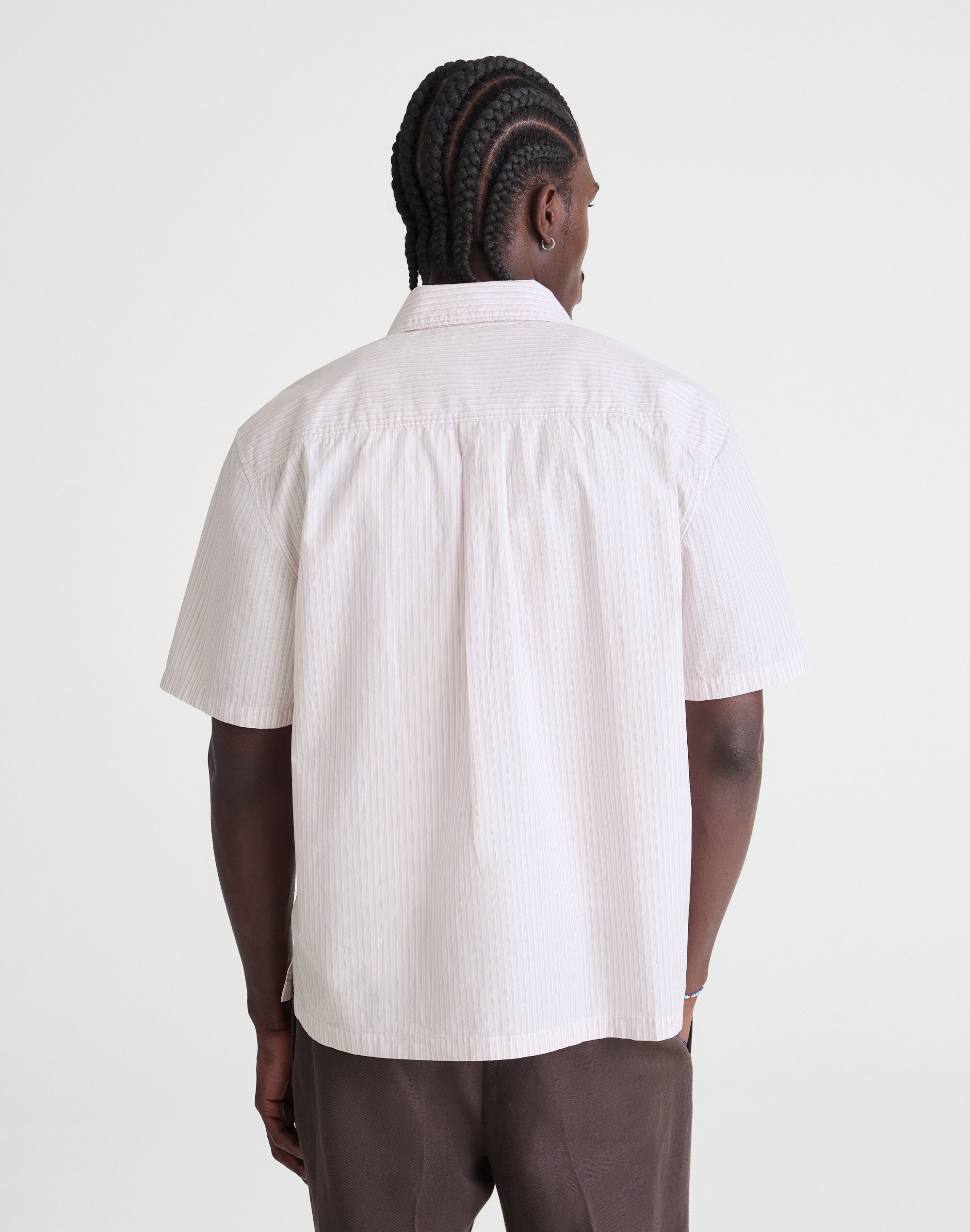 Boxy Cropped Shirt in Crisp Poplin