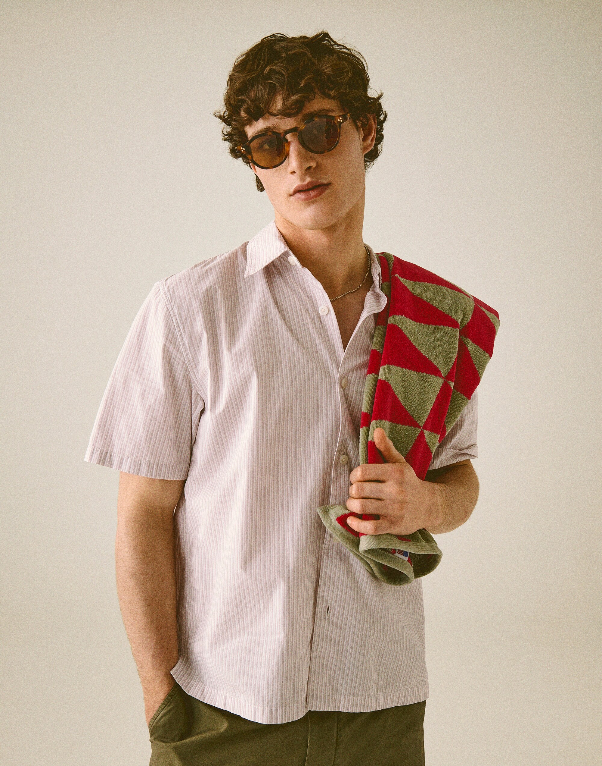 Boxy Cropped Shirt in Crisp Poplin