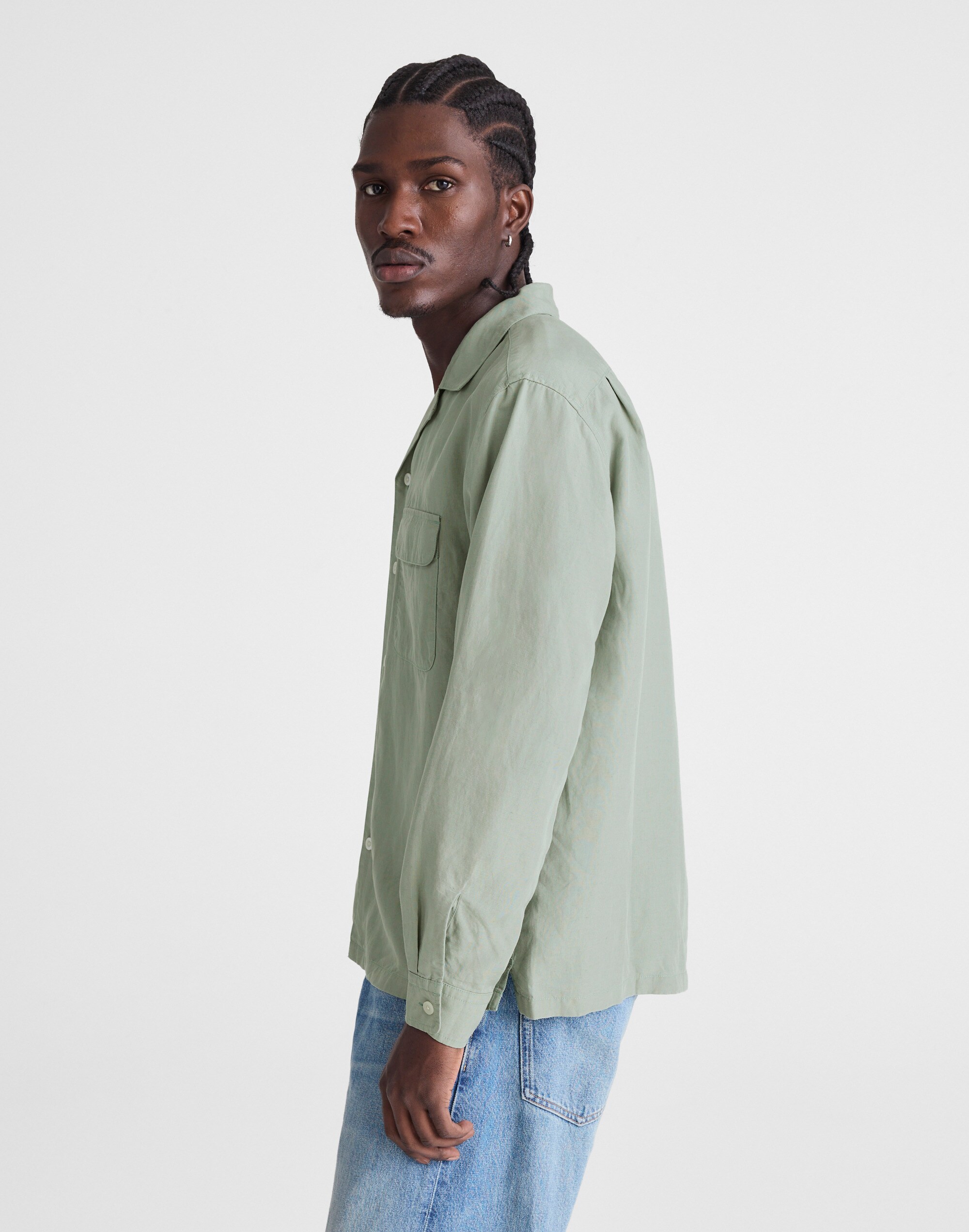 The Long-Sleeve Camp Shirt in Archive Linen Blend