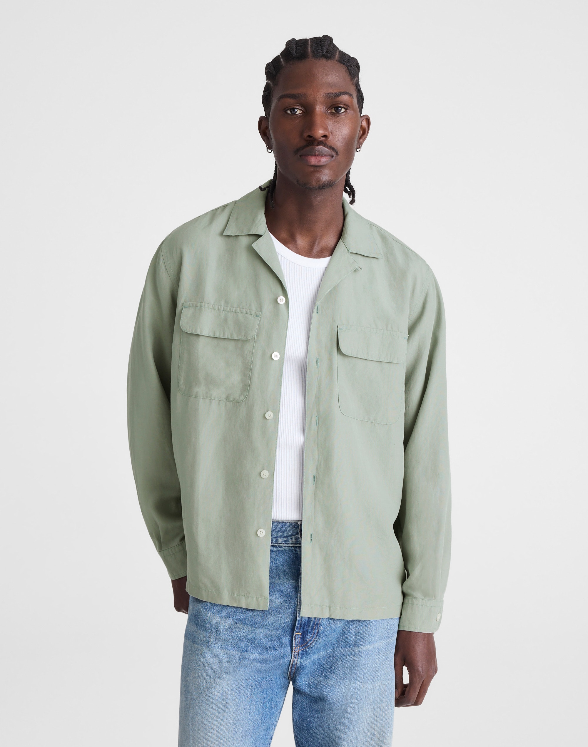 The Long-Sleeve Camp Shirt in Archive Linen Blend