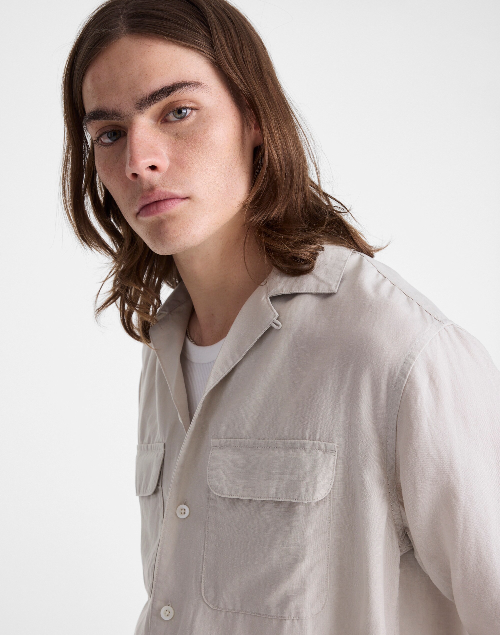 The Long-Sleeve Camp Shirt in Archive Linen Blend