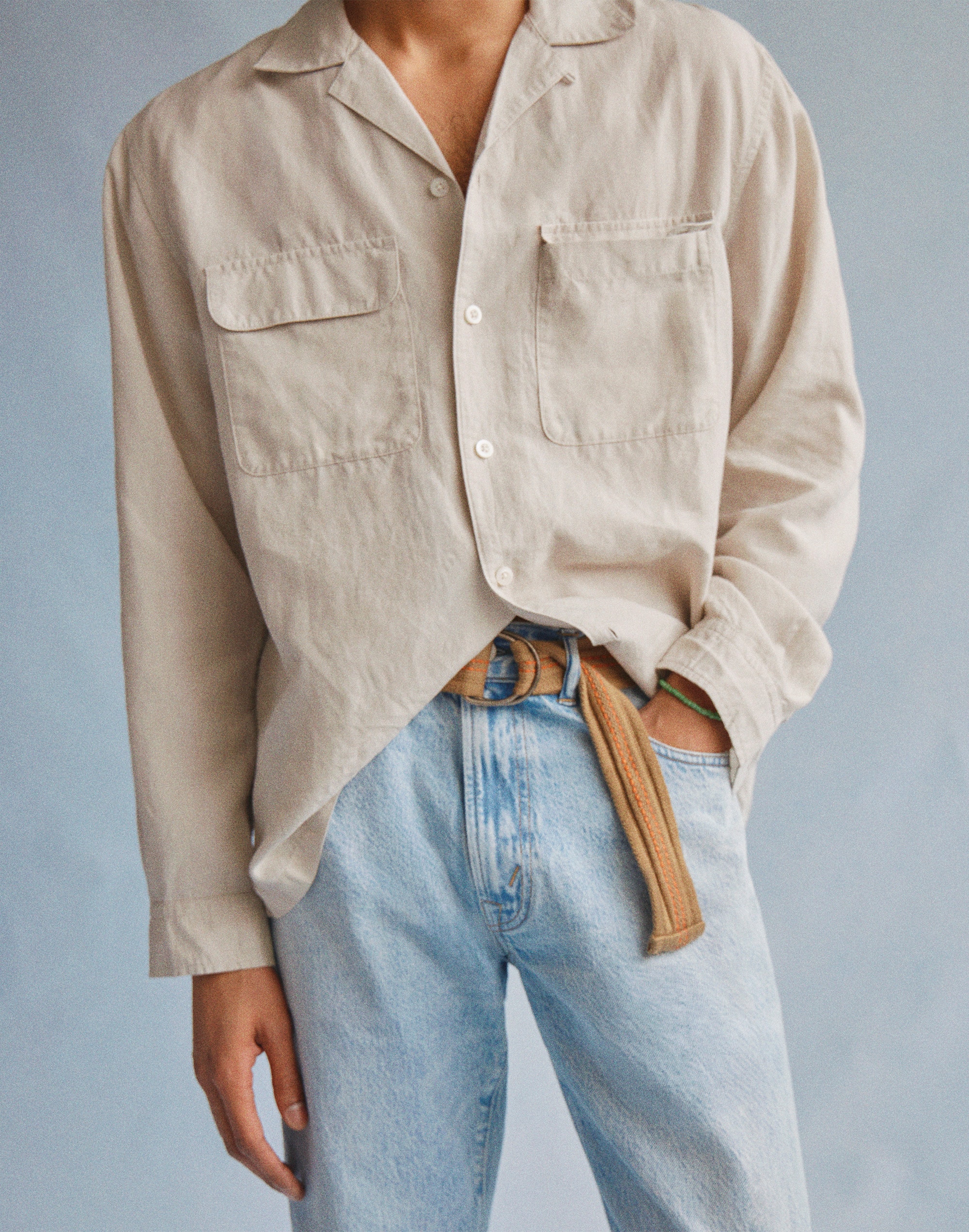 The Long-Sleeve Camp Shirt in Archive Linen Blend