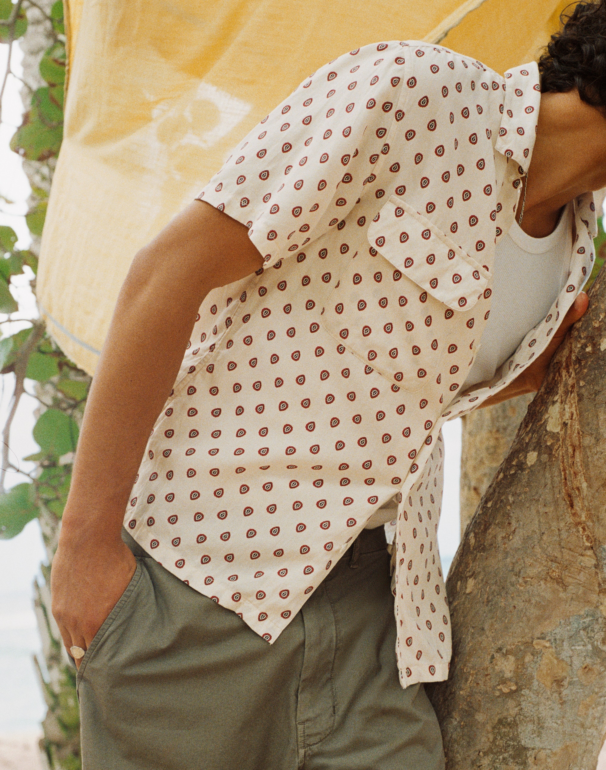 Short-Sleeve Camp Shirt in Archive Linen Blend