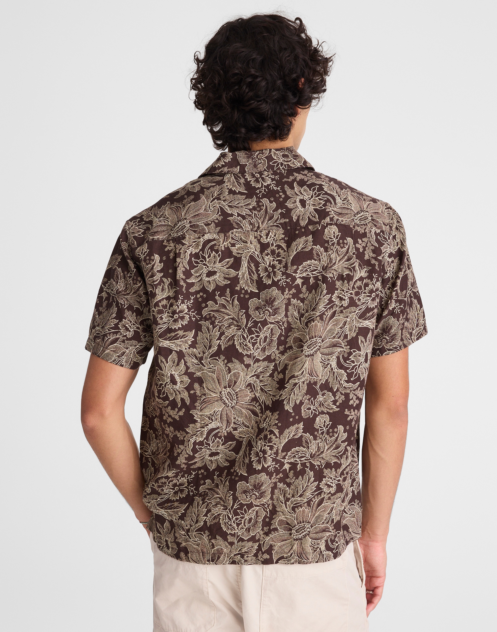 Short-Sleeve Camp Shirt in Archive Linen Blend