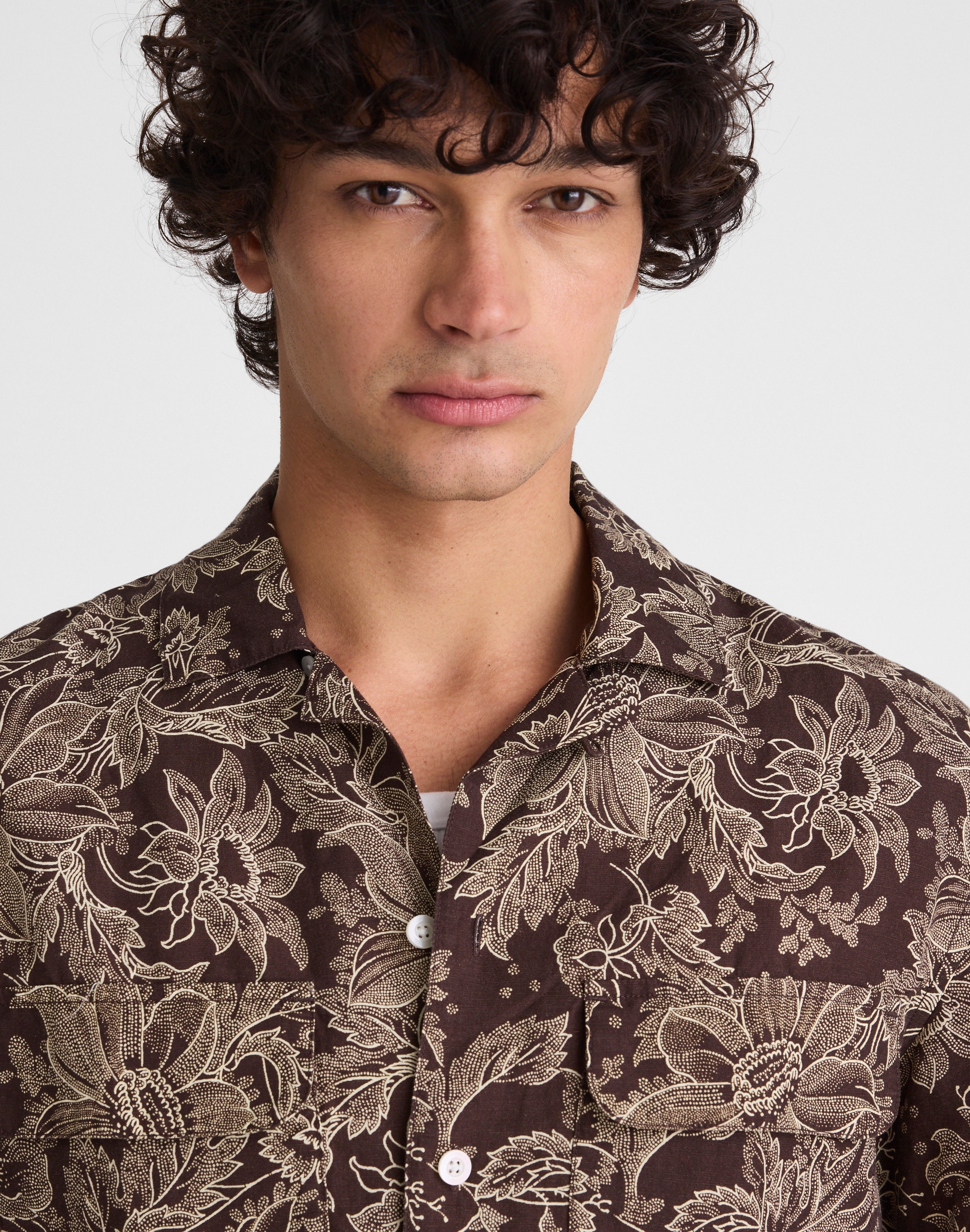 Short-Sleeve Camp Shirt in Archive Linen Blend