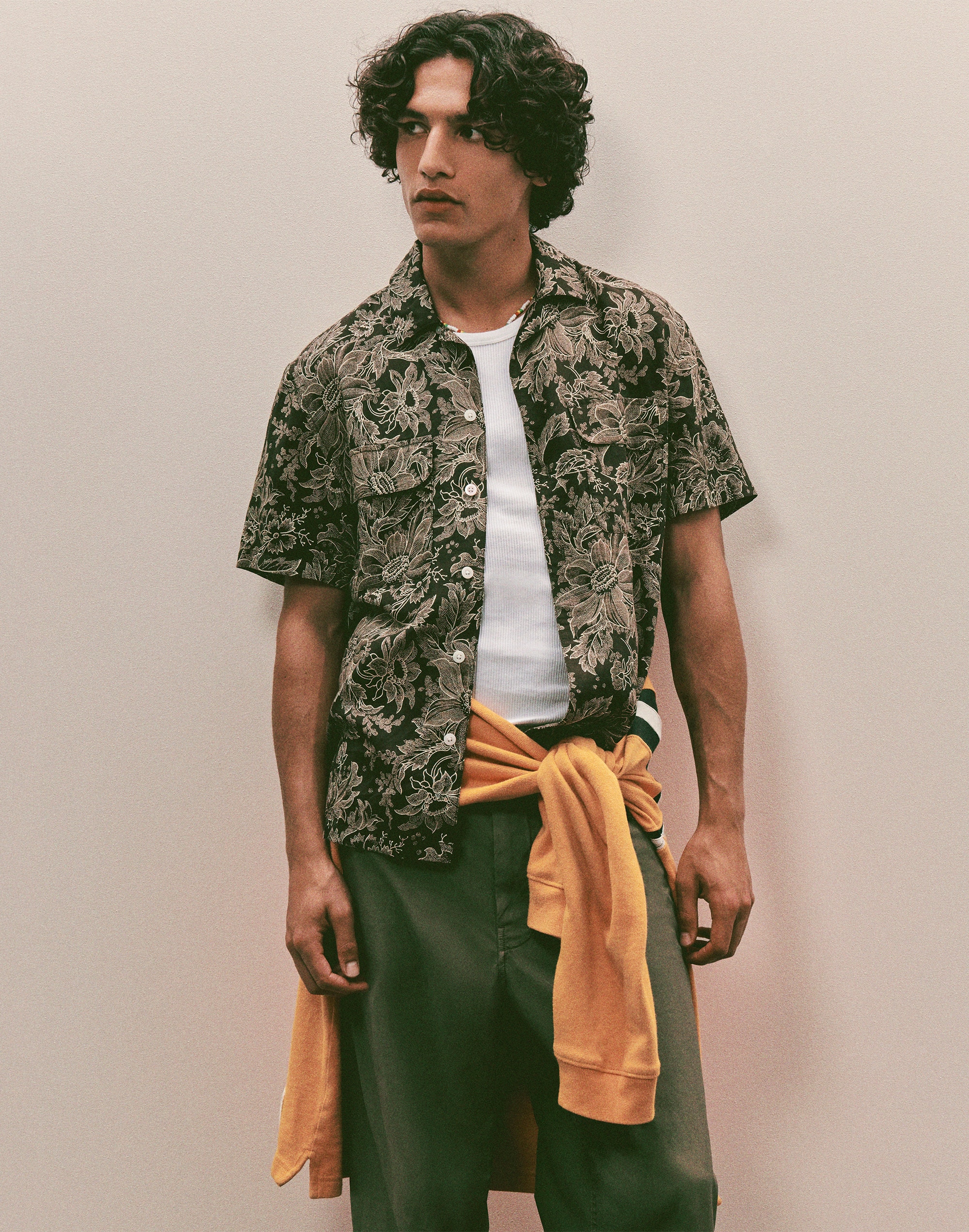 Short-Sleeve Camp Shirt in Archive Linen Blend