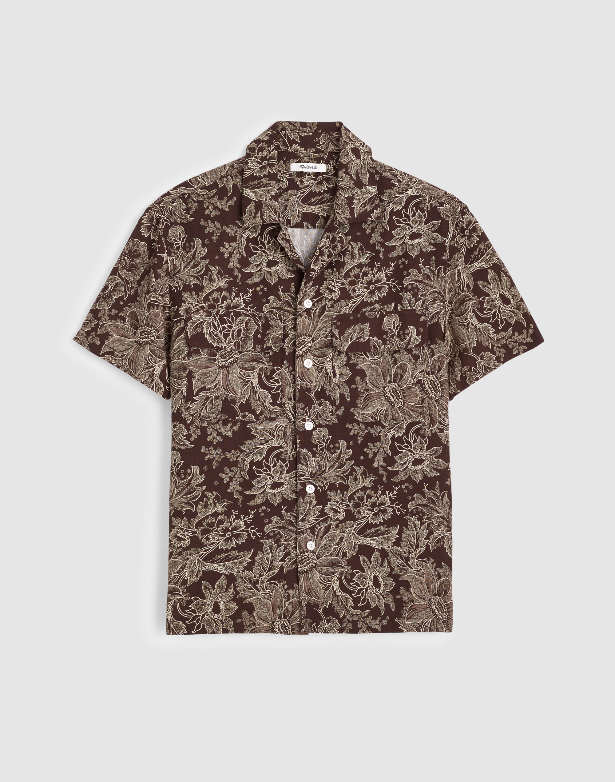 Short-Sleeve Camp Shirt in Archive Linen Blend