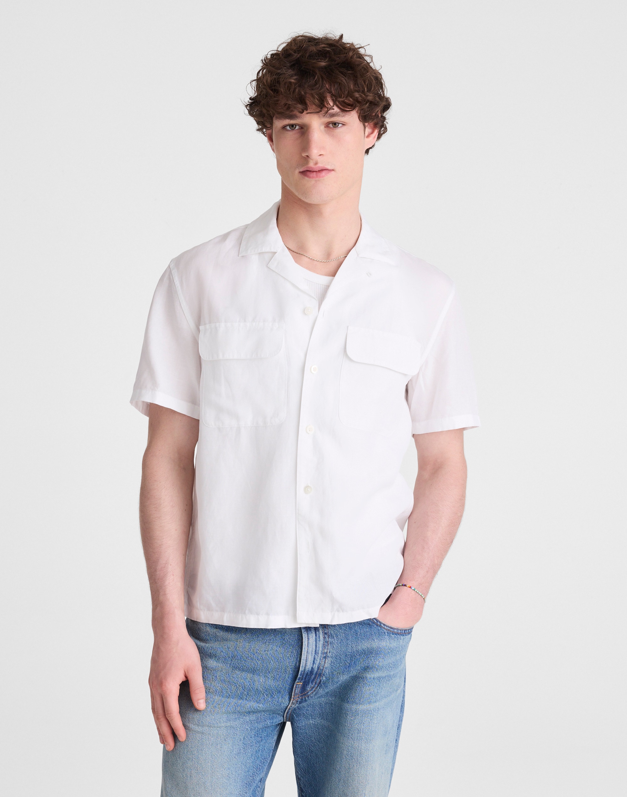 Short-Sleeve Camp Shirt in Archive Linen Blend