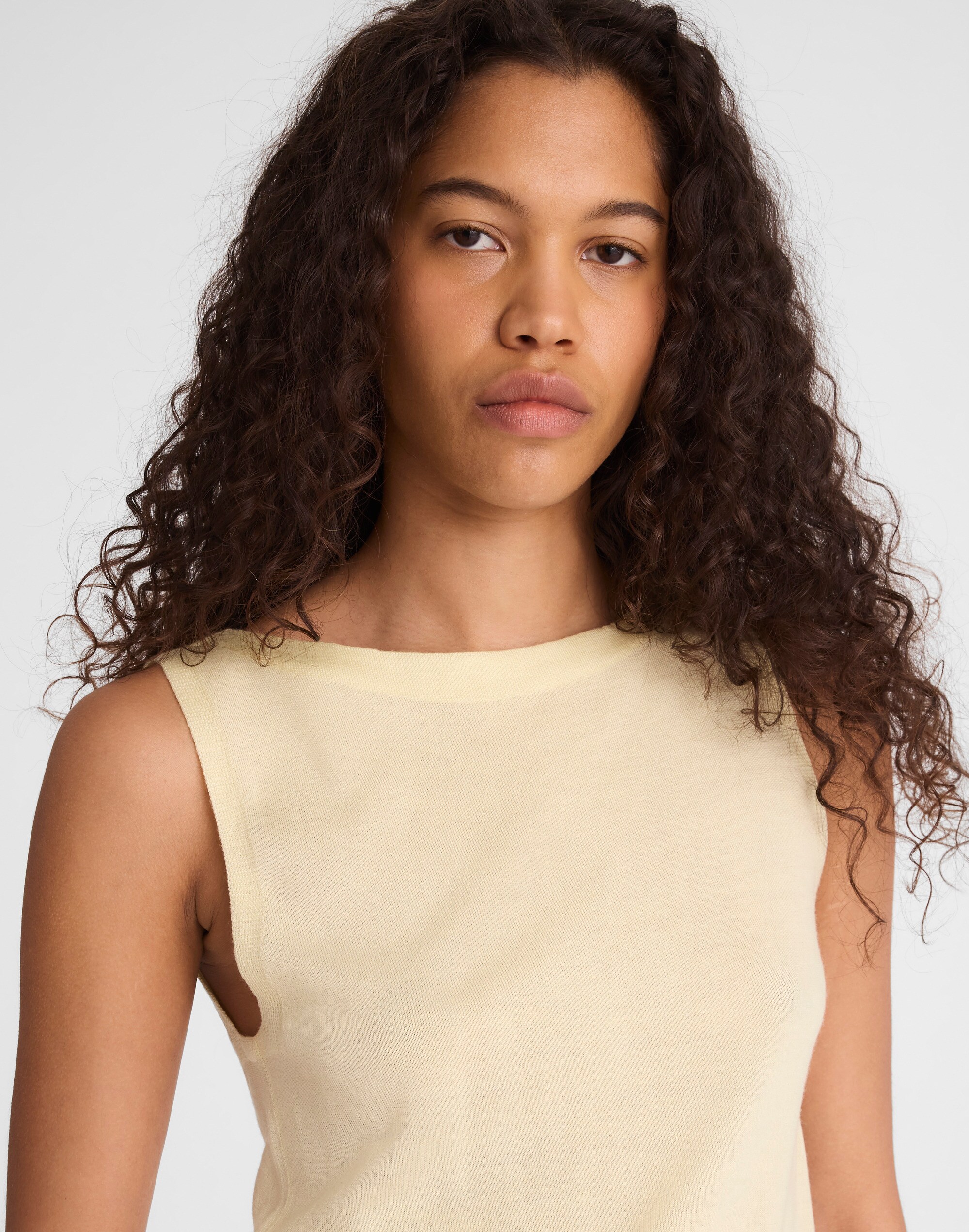 Boatneck Sleeveless Sweater