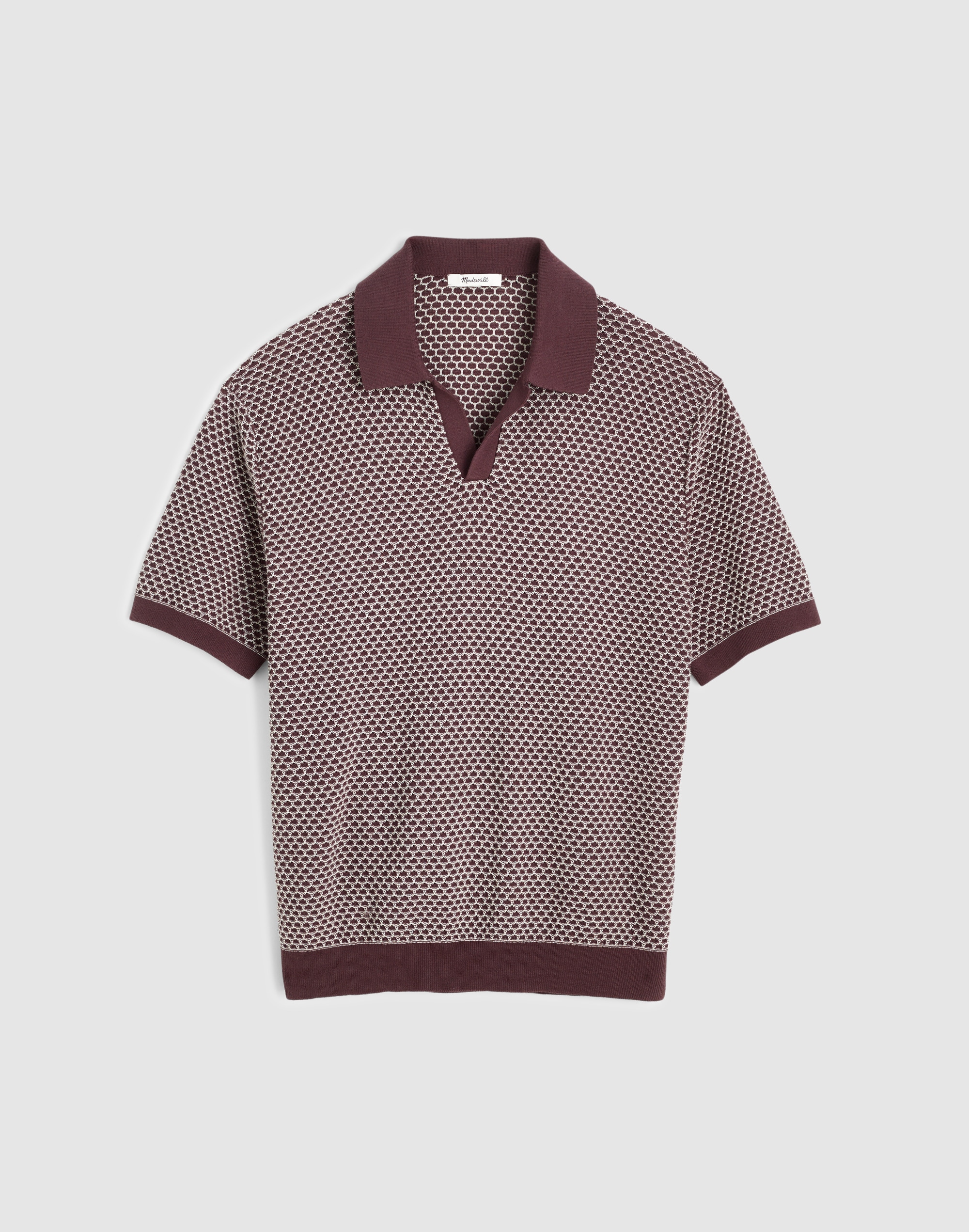 Johnny-Collar Sweater Polo