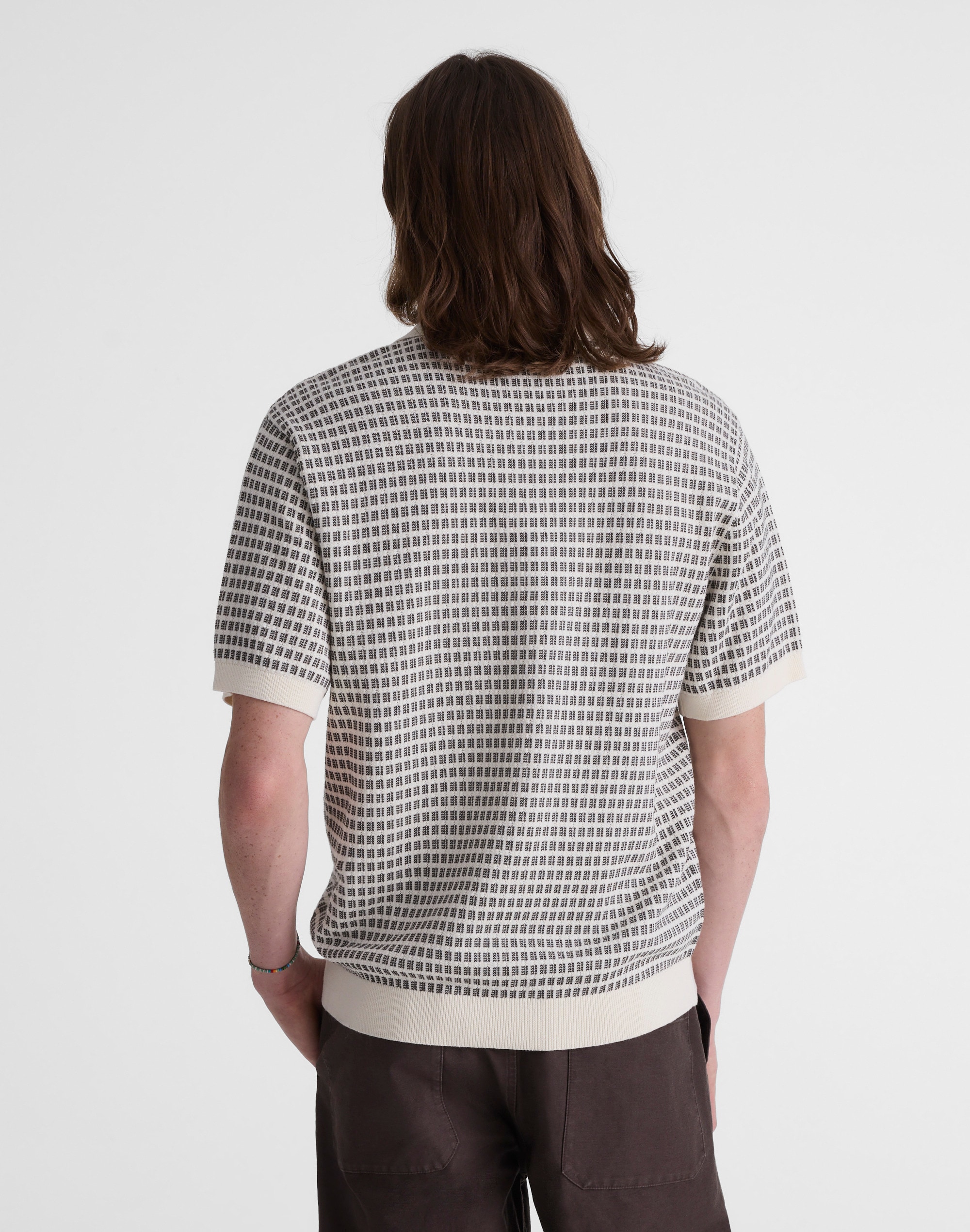 Single-Button Sweater Polo