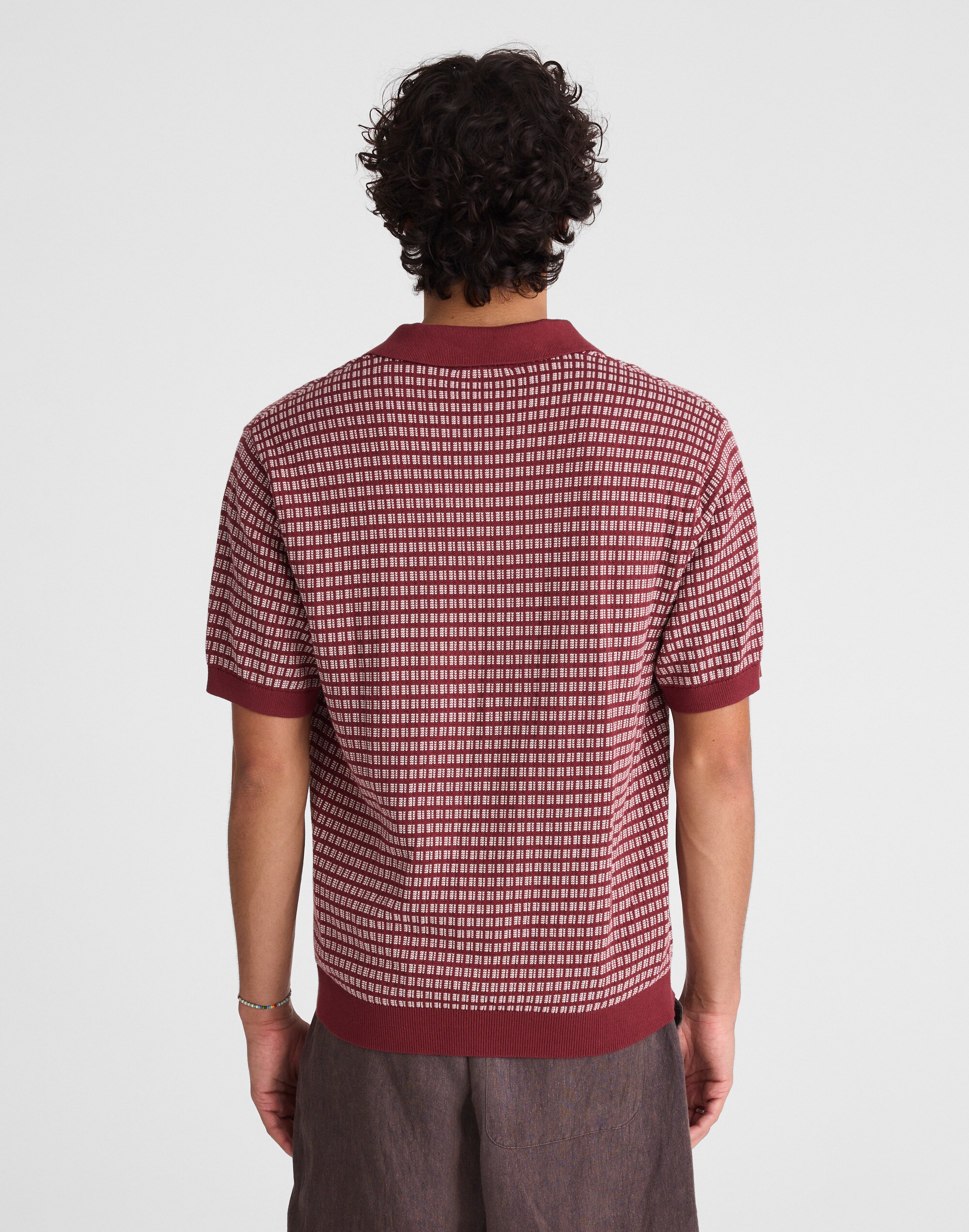 Single-Button Sweater Polo