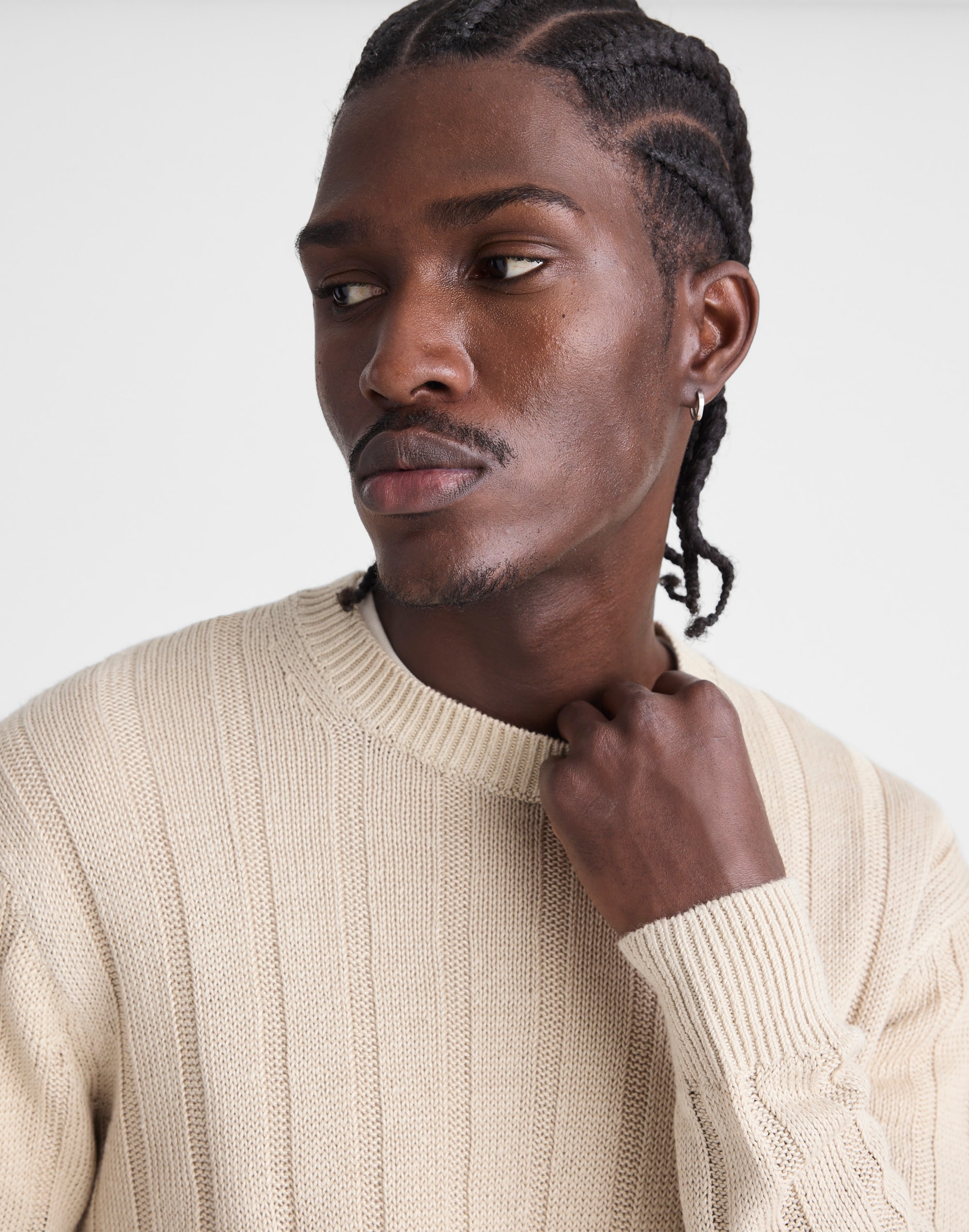 Crewneck Sweater in DuneRib Linen
