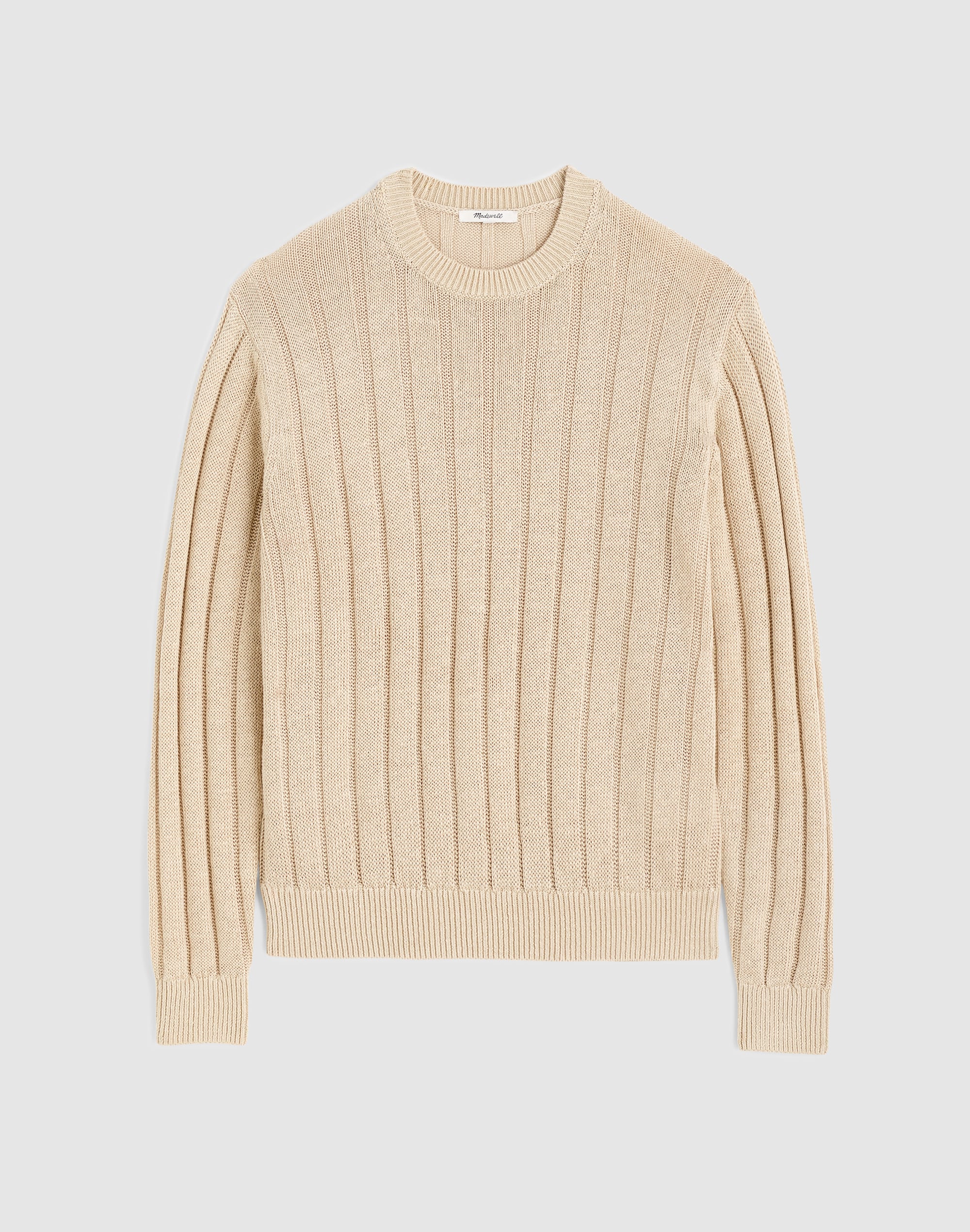 Crewneck Sweater in DuneRib Linen