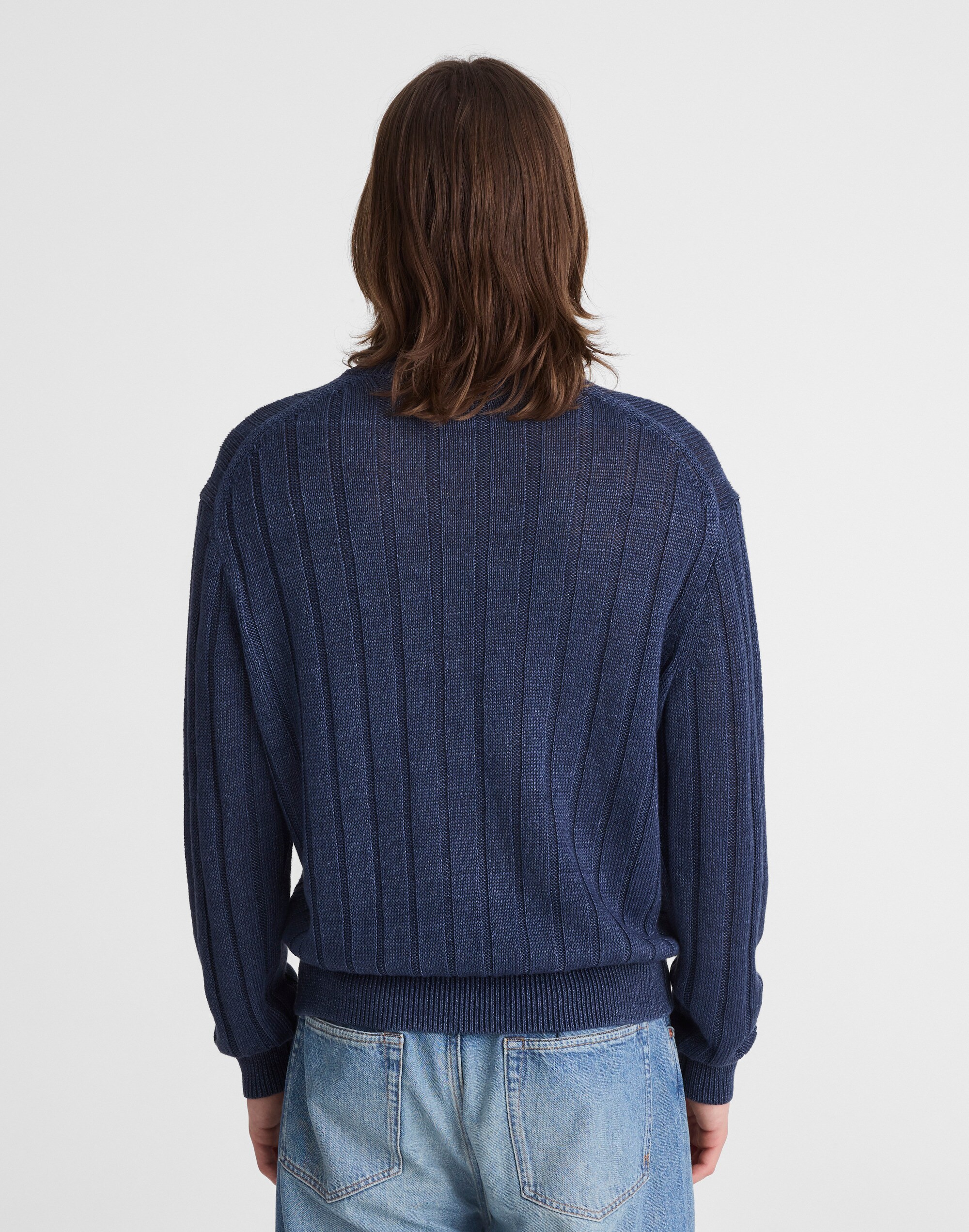 Crewneck Sweater in DuneRib Linen