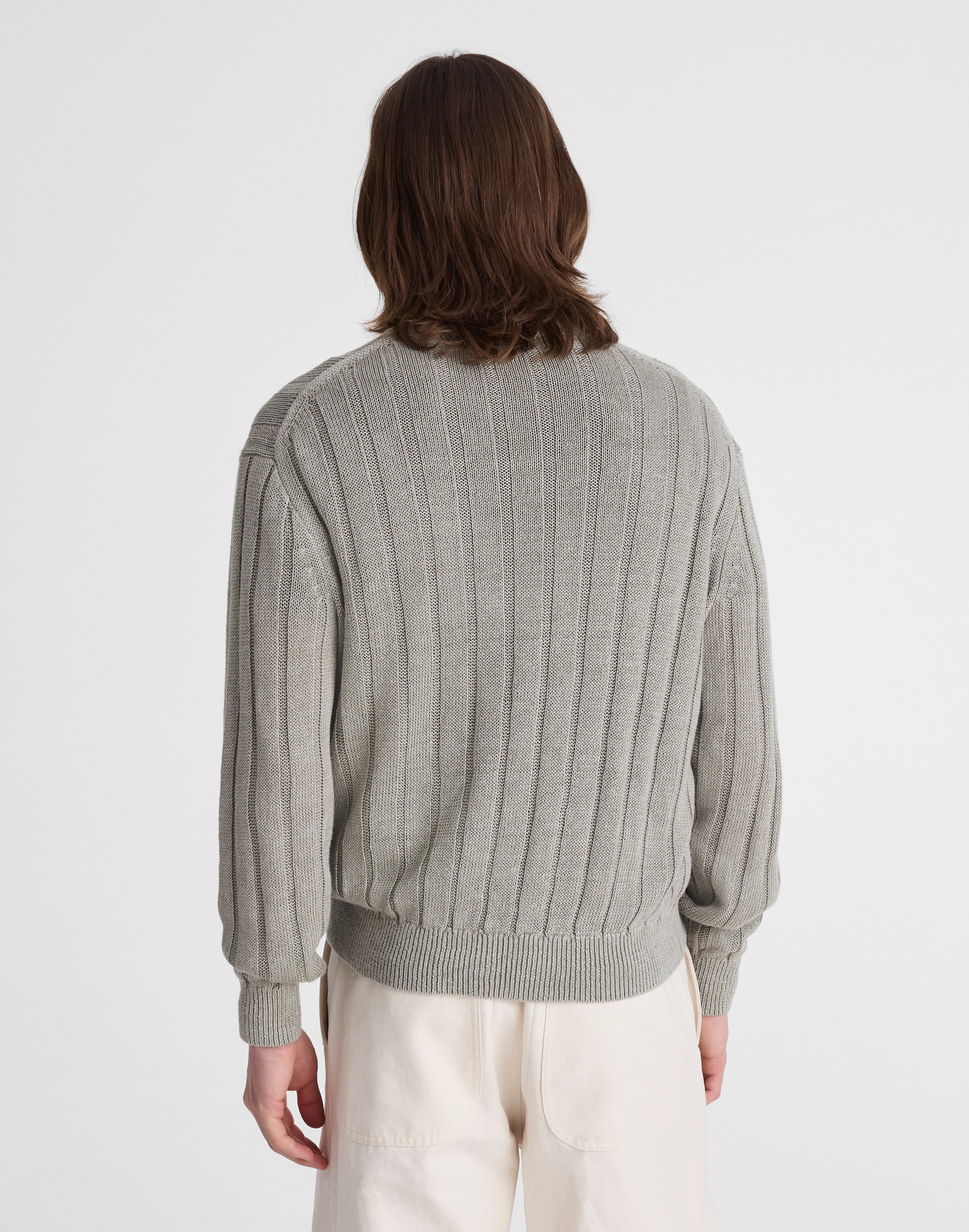 Crewneck Sweater in DuneRib Linen