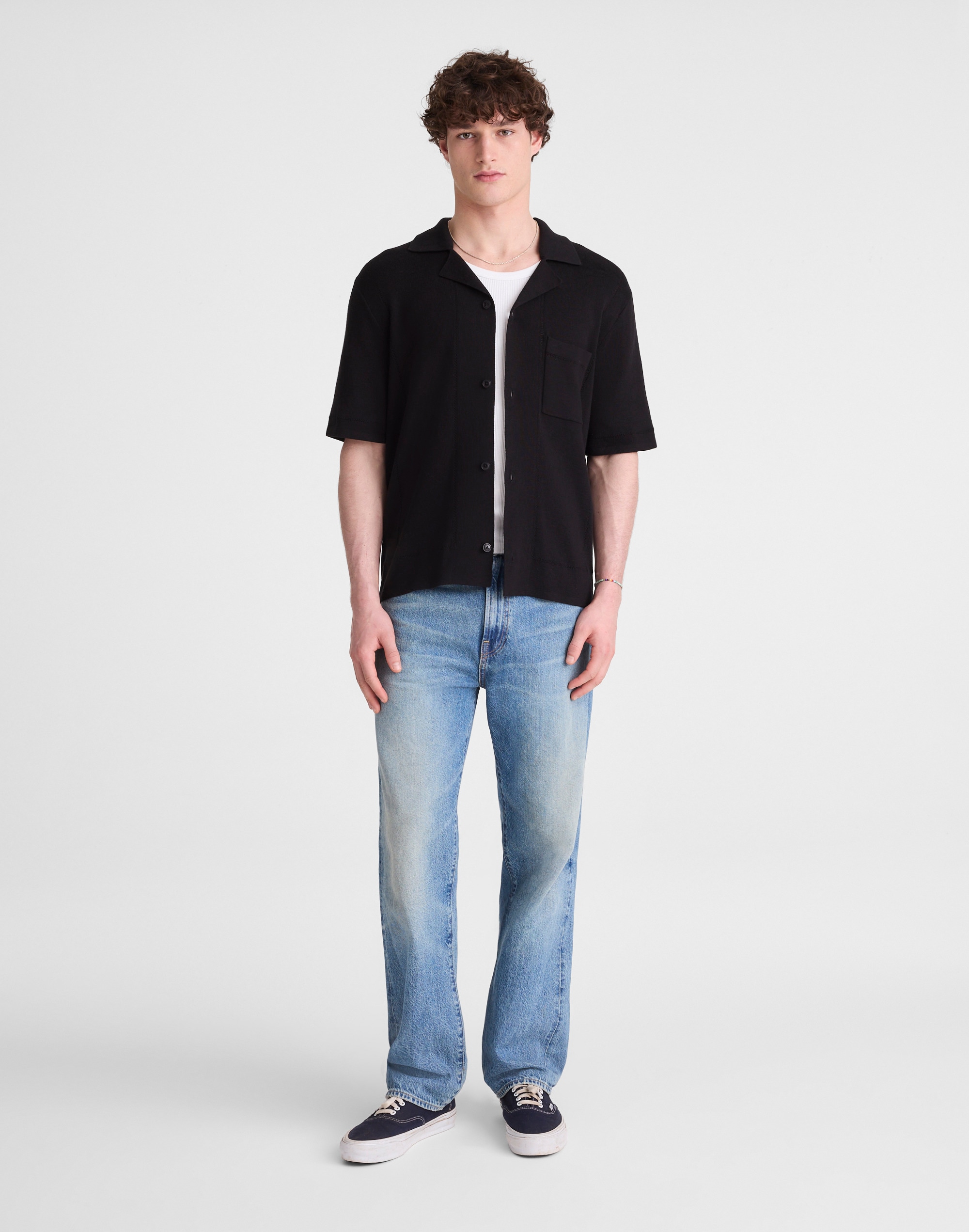Knit Short-Sleeve Boxy Shirt