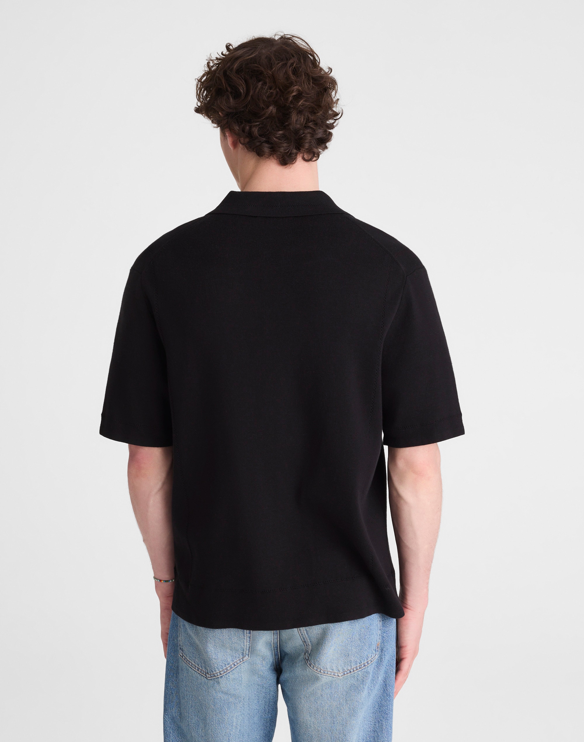 Knit Short-Sleeve Boxy Shirt