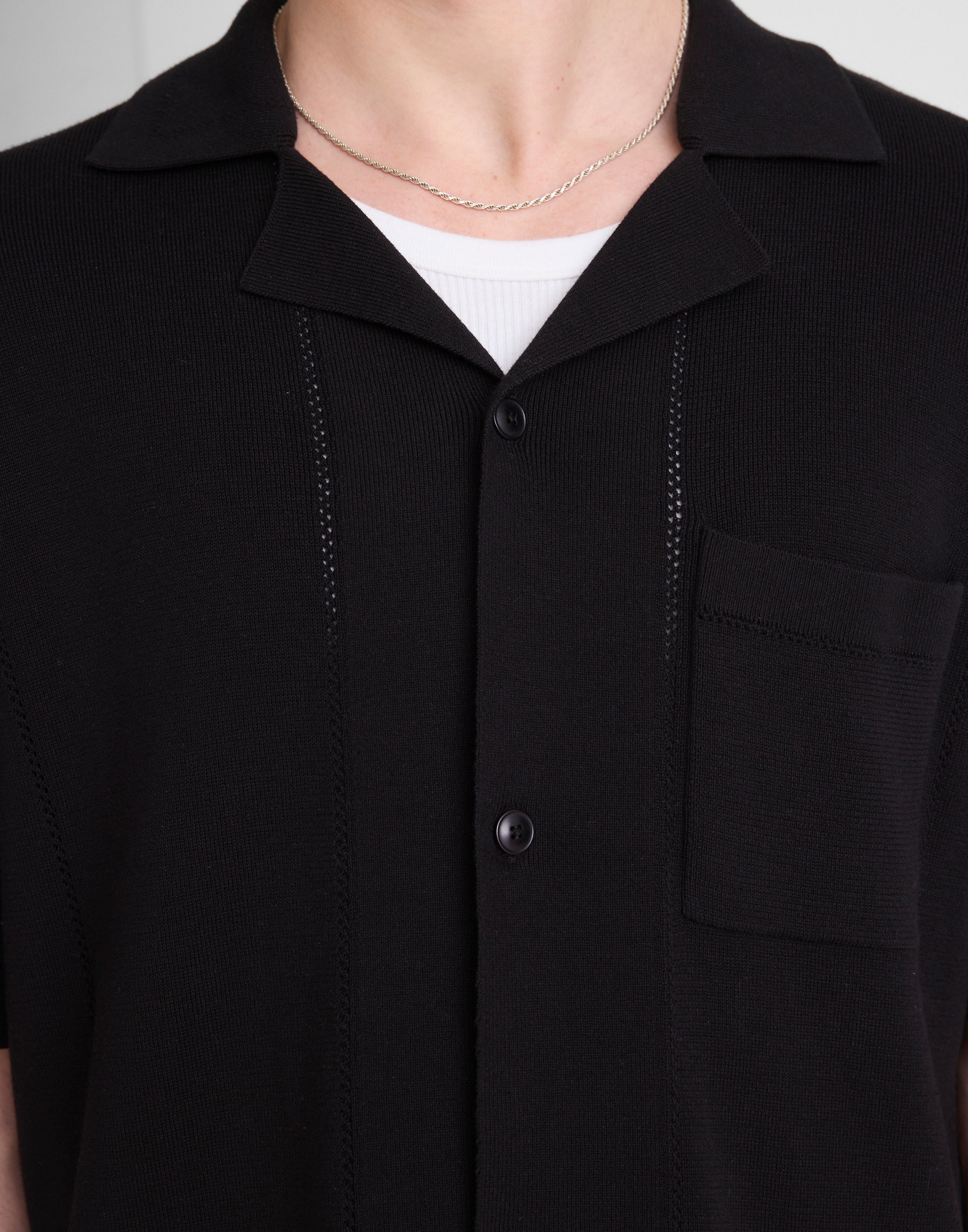 Knit Short-Sleeve Boxy Shirt