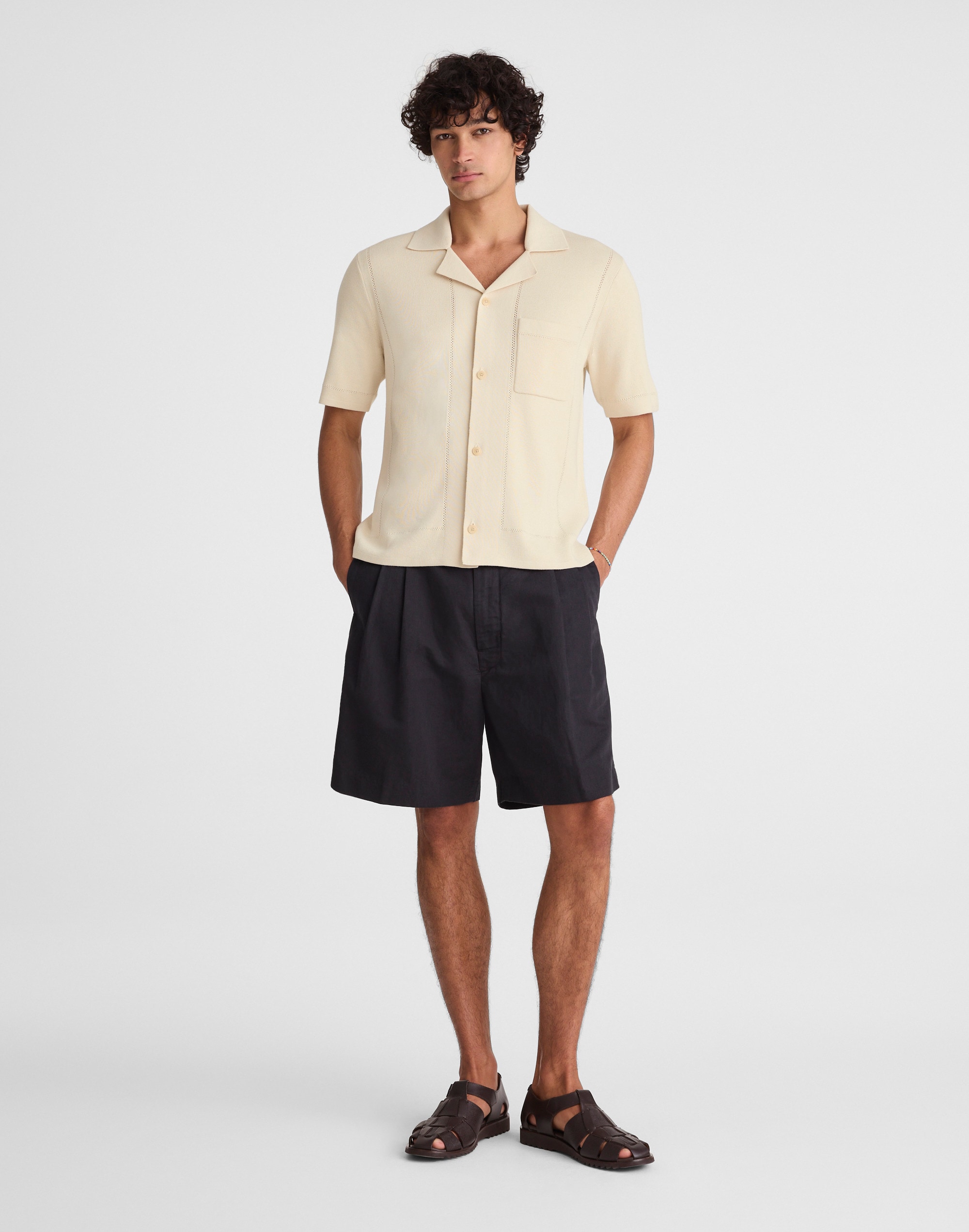 Knit Short-Sleeve Boxy Shirt