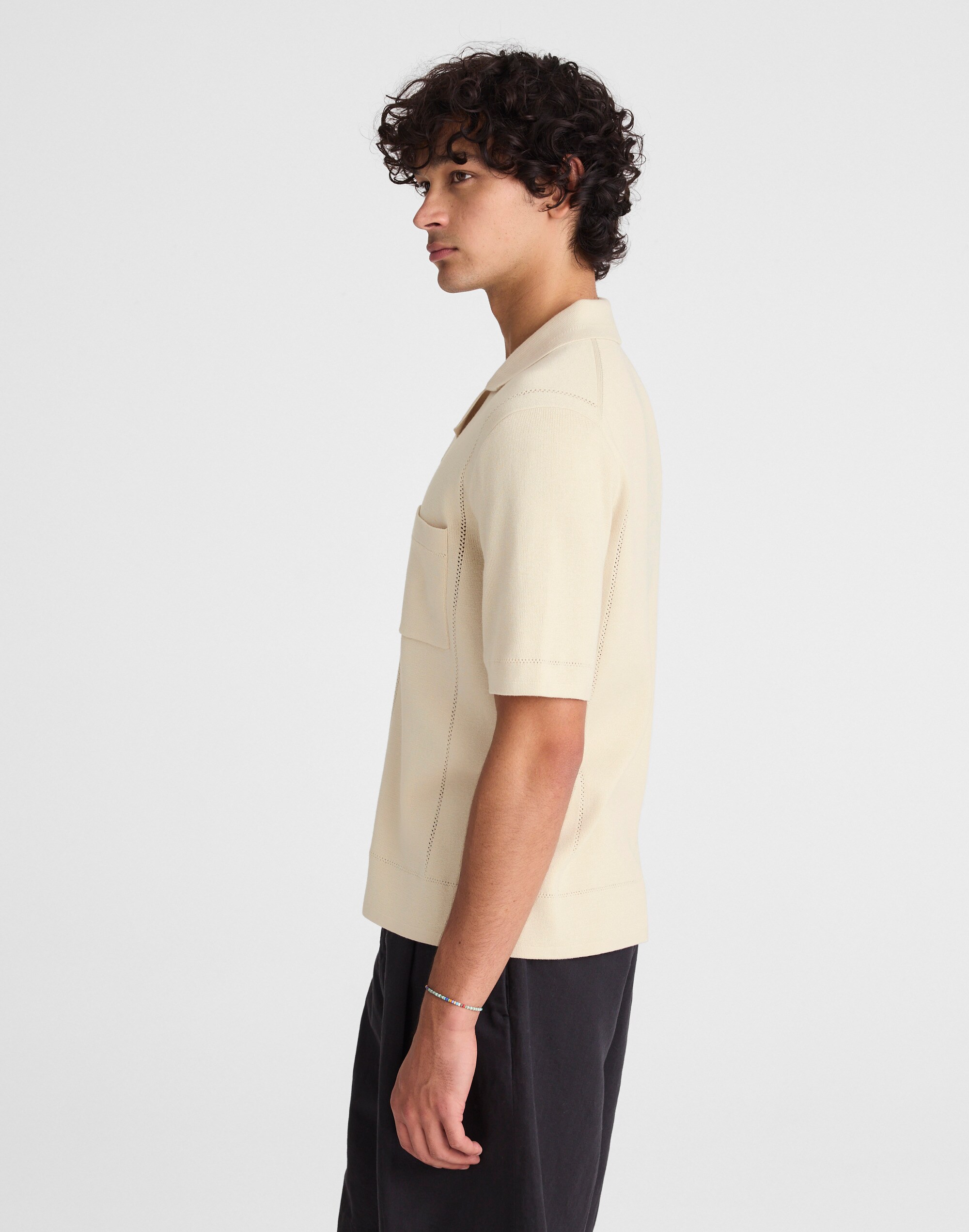 Knit Short-Sleeve Boxy Shirt