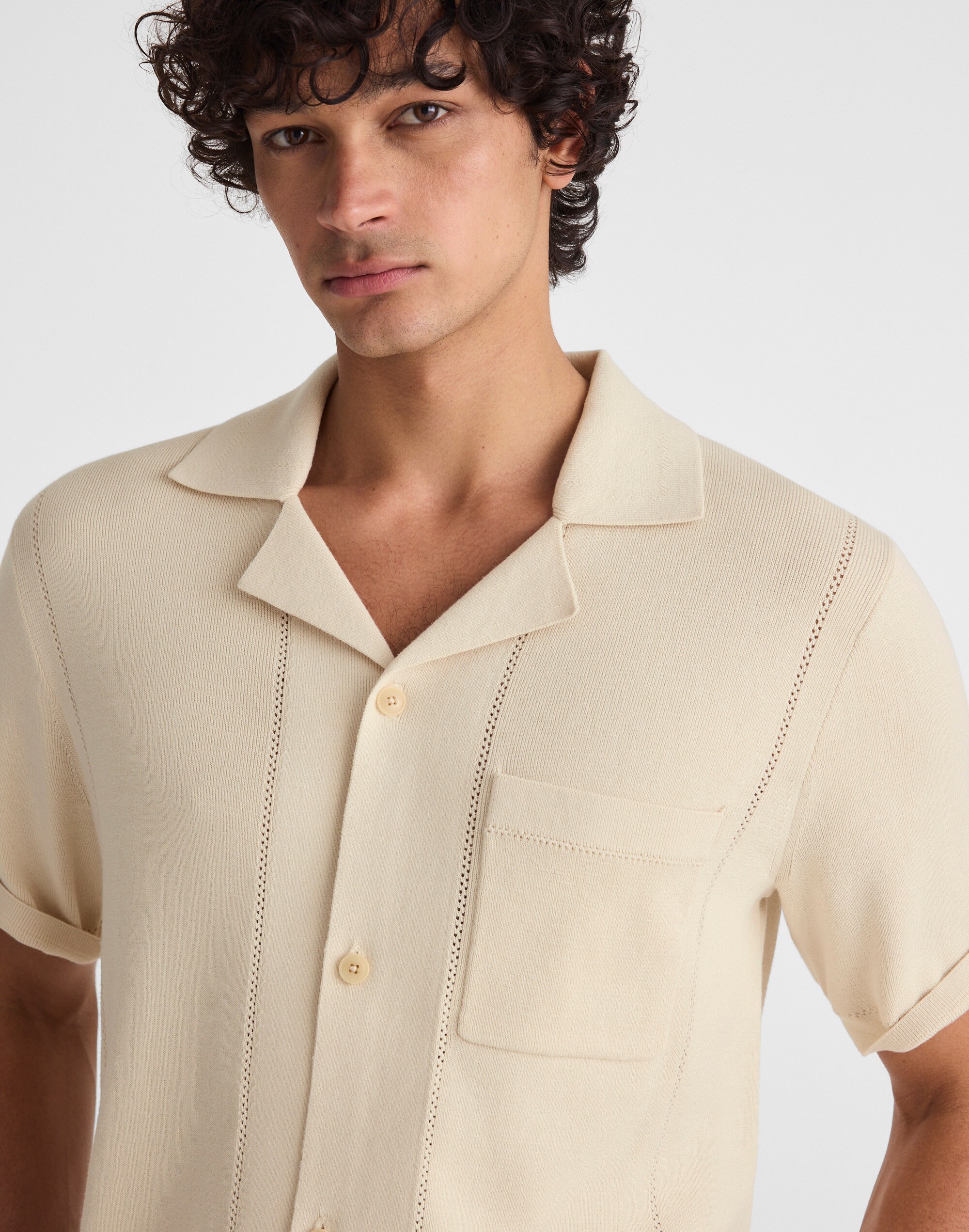 Knit Short-Sleeve Boxy Shirt