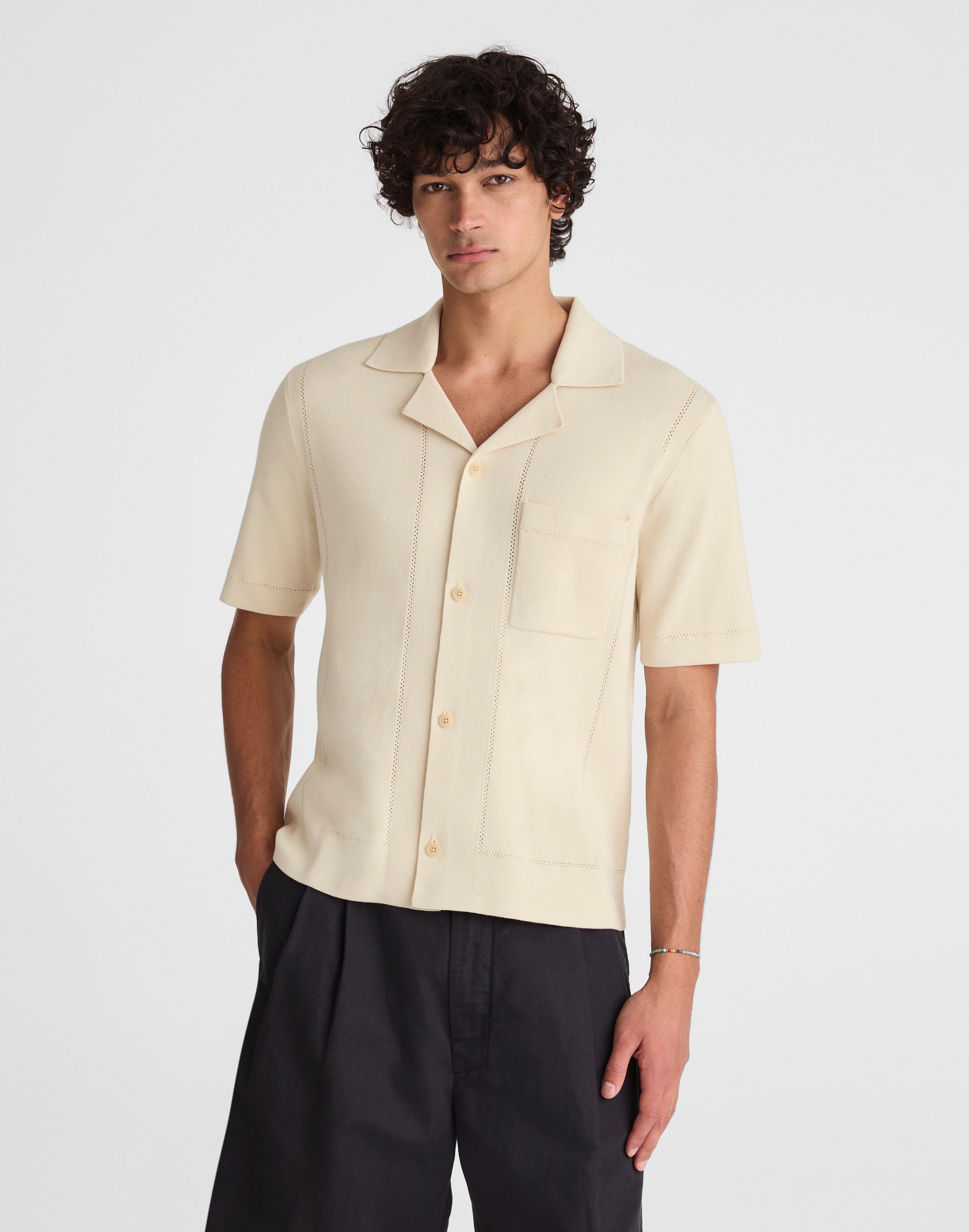 Knit Short-Sleeve Boxy Shirt