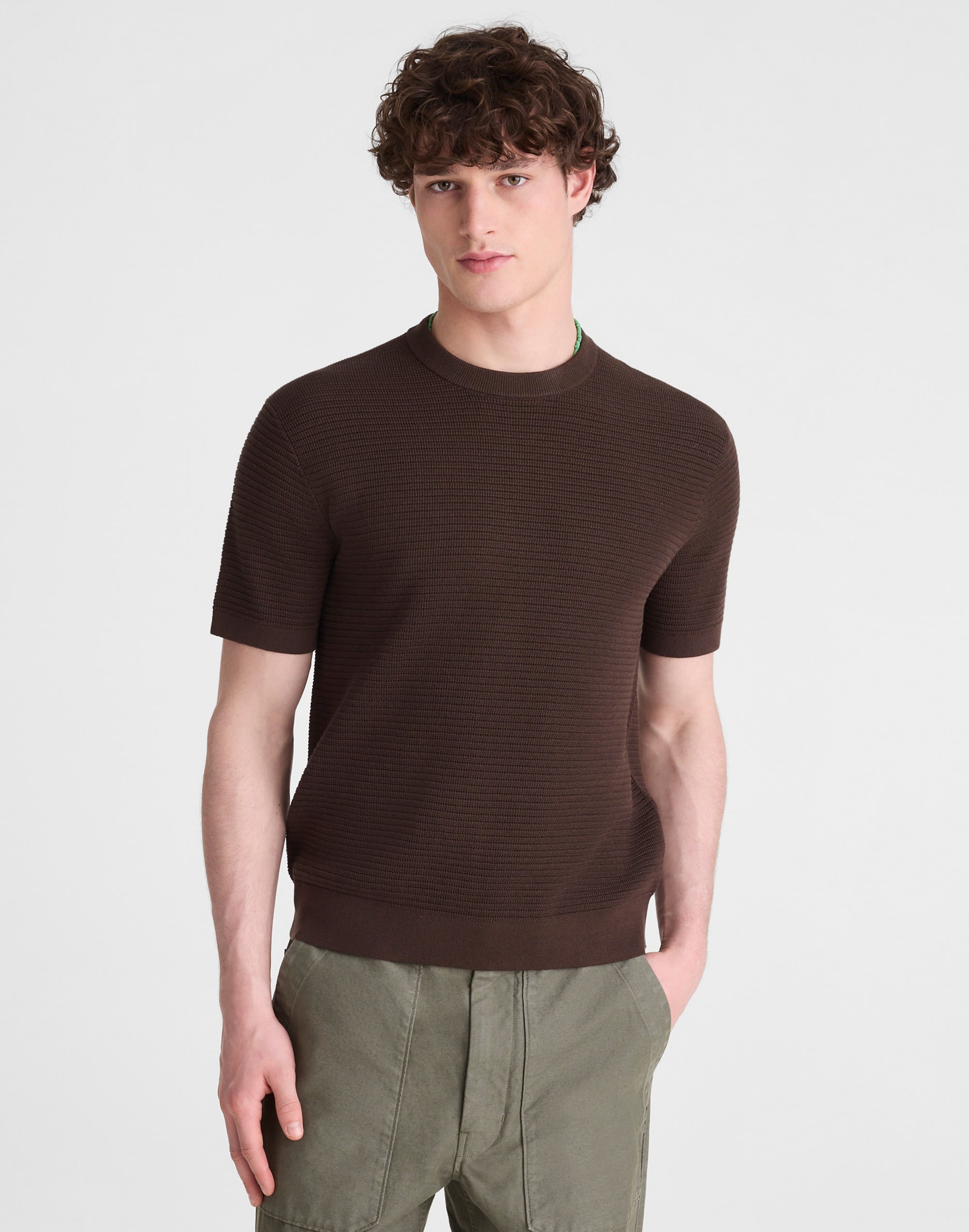 Textured-Stitch Sweater Tee