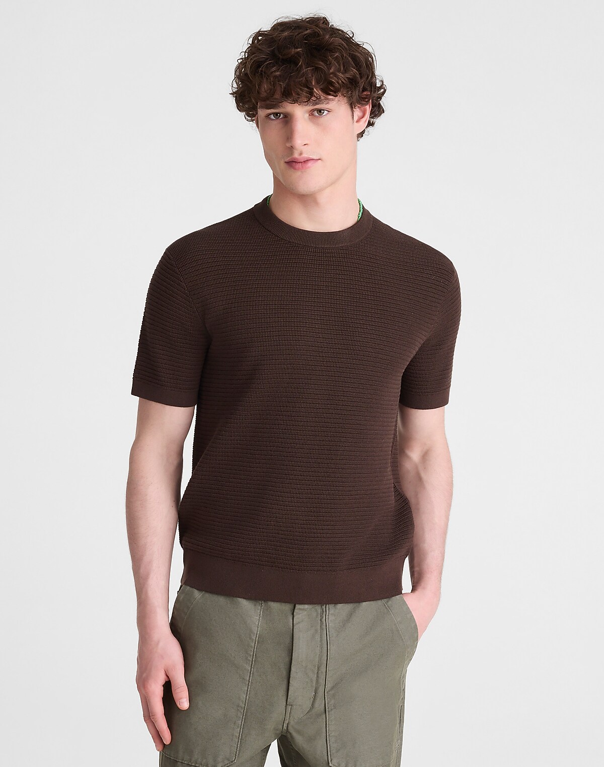 Textured-Stitch Sweater Tee