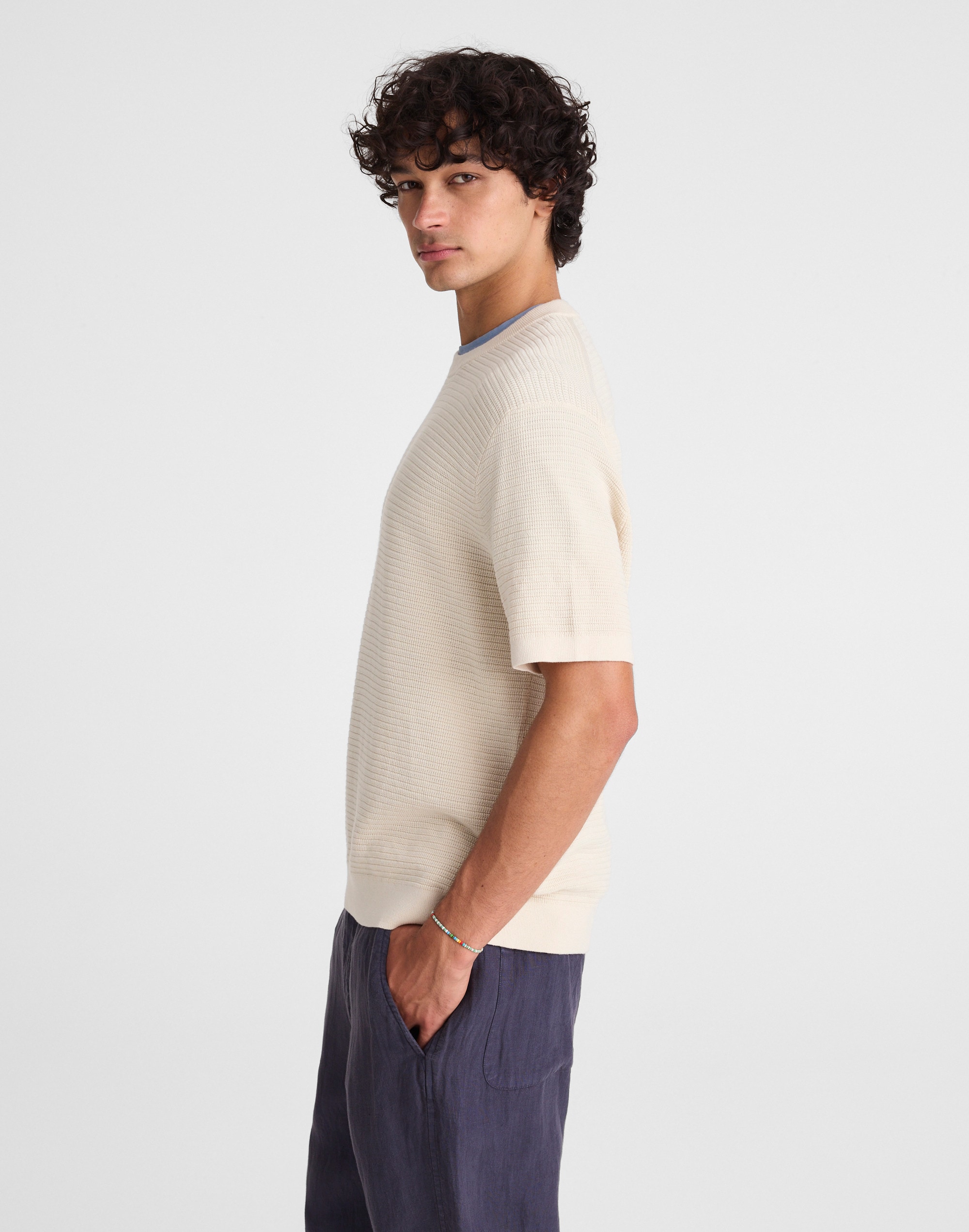 Textured-Stitch Sweater Tee