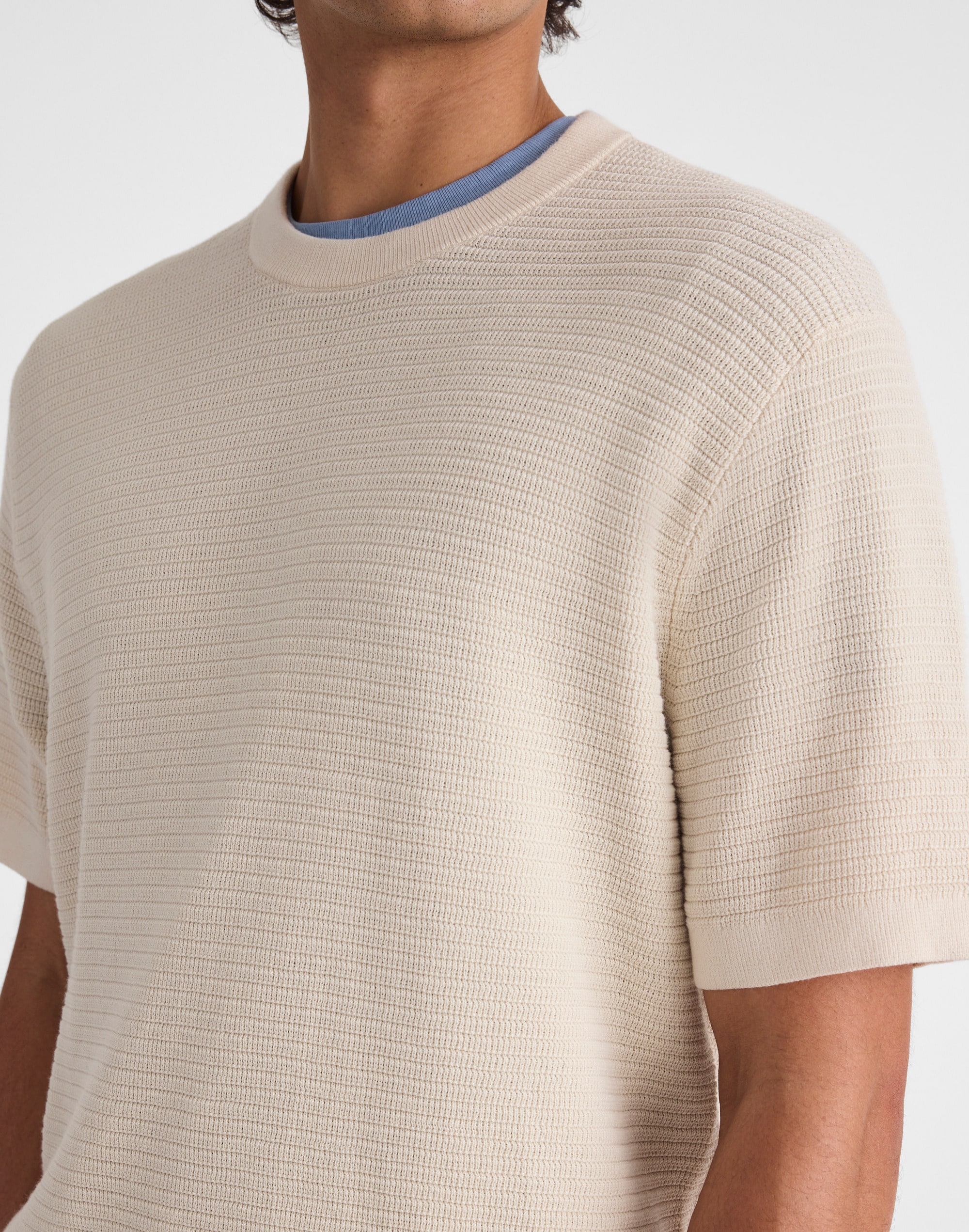 Textured-Stitch Sweater Tee