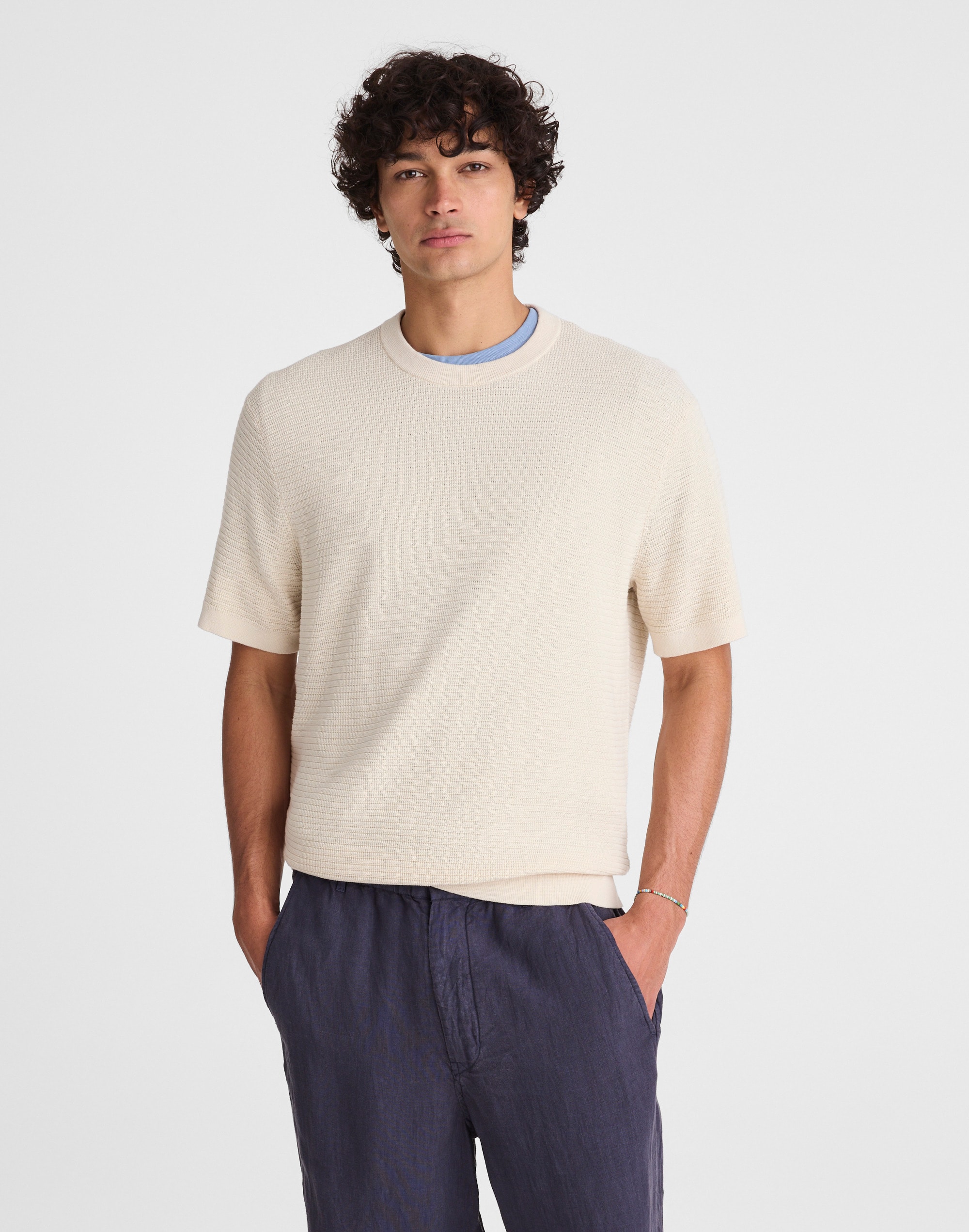 Textured-Stitch Sweater Tee