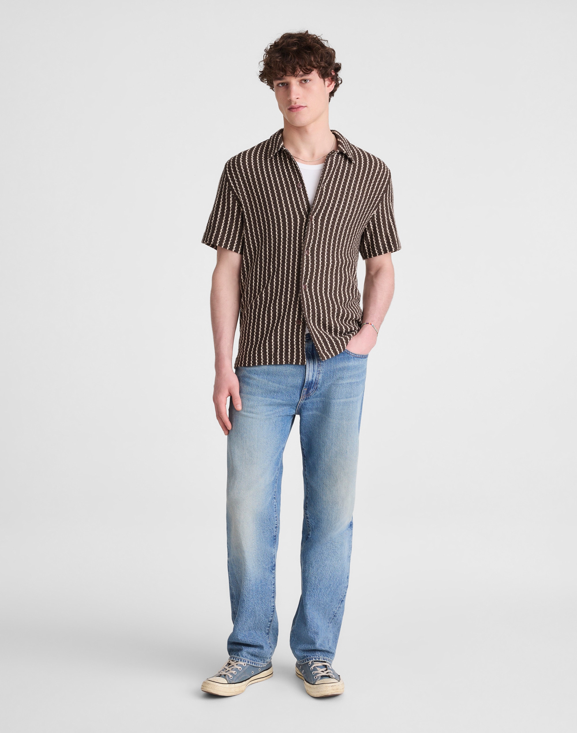 Textured-Knit Short-Sleeve Shirt