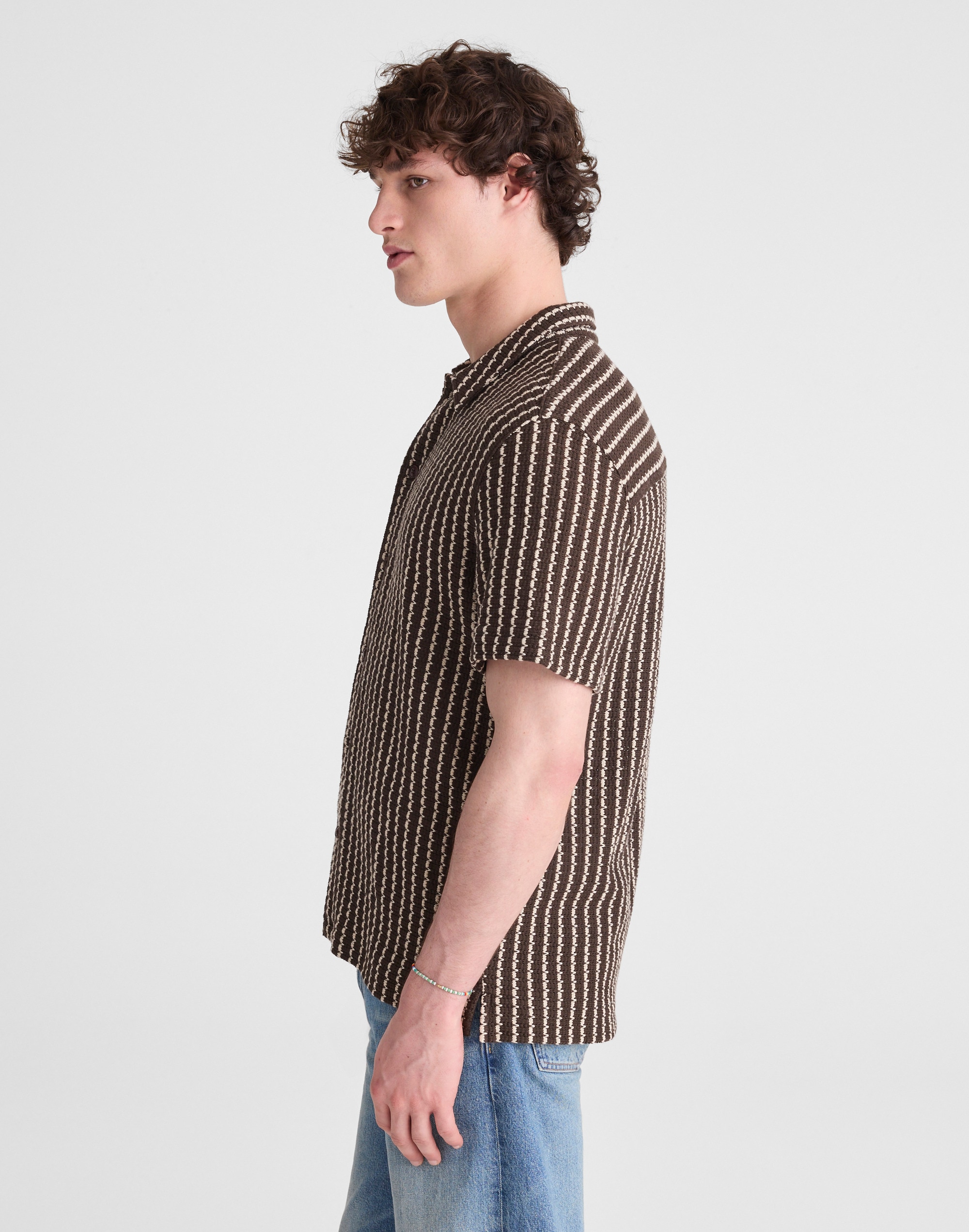 Textured-Knit Short-Sleeve Shirt