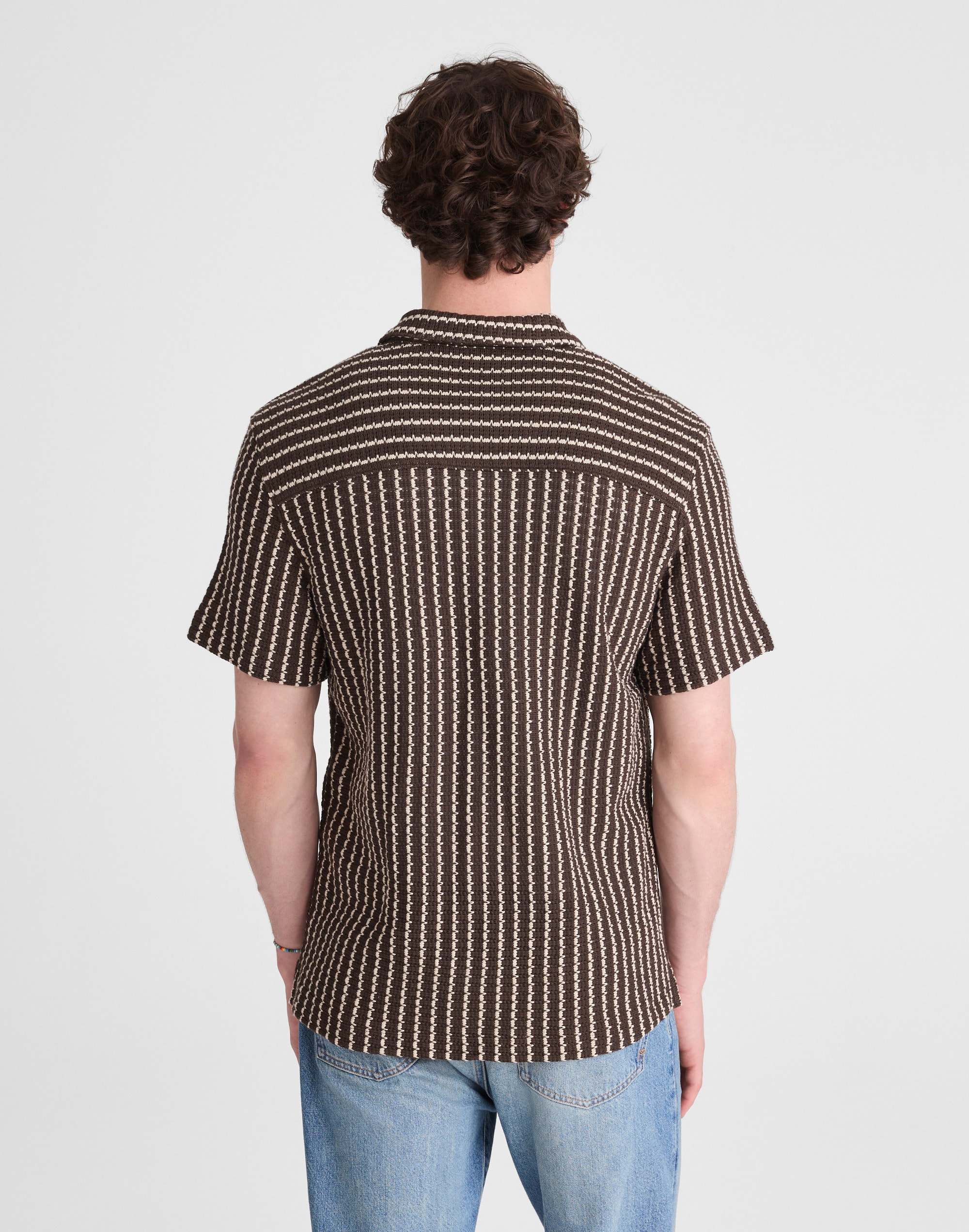 Textured-Knit Short-Sleeve Shirt