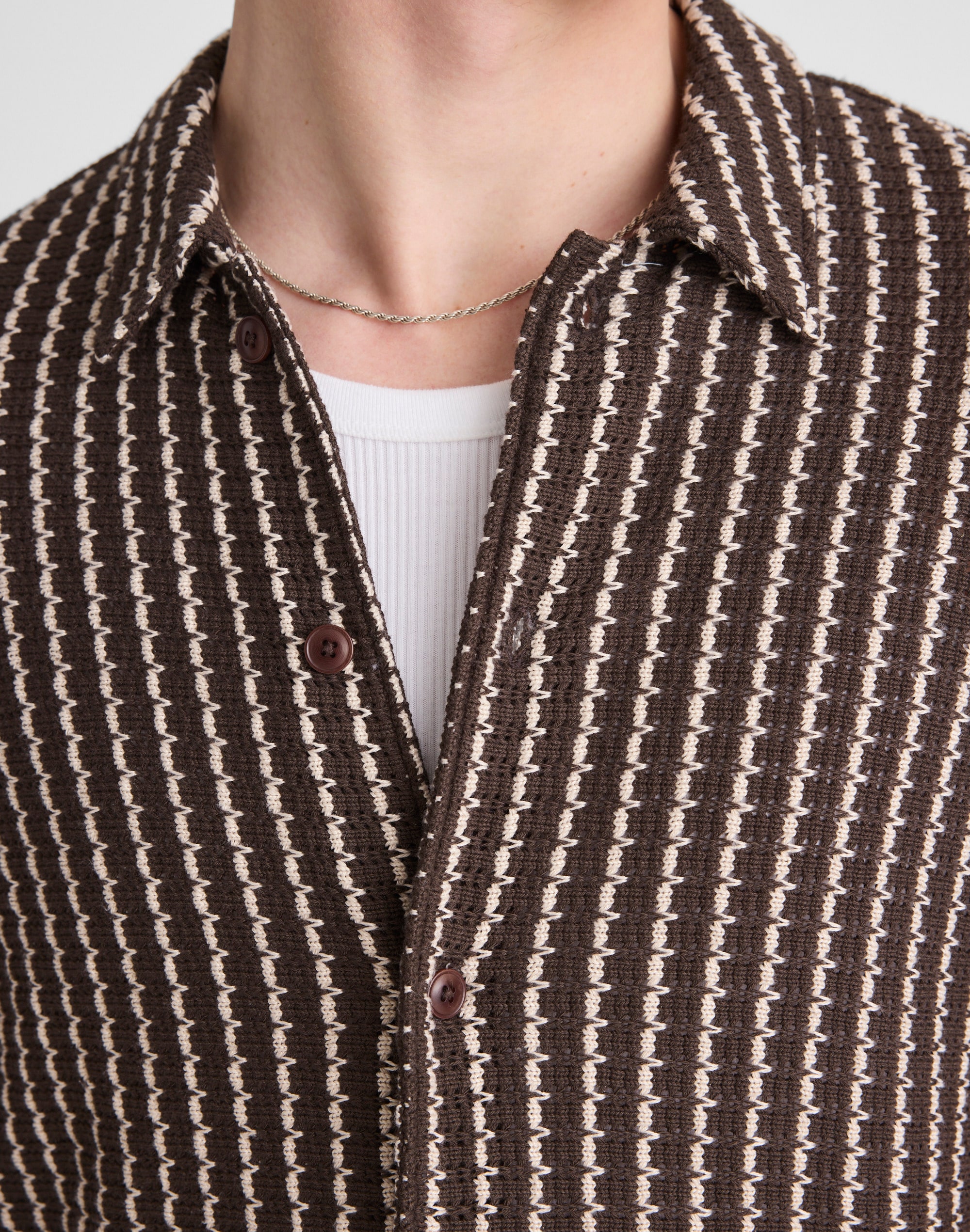 Textured-Knit Short-Sleeve Shirt
