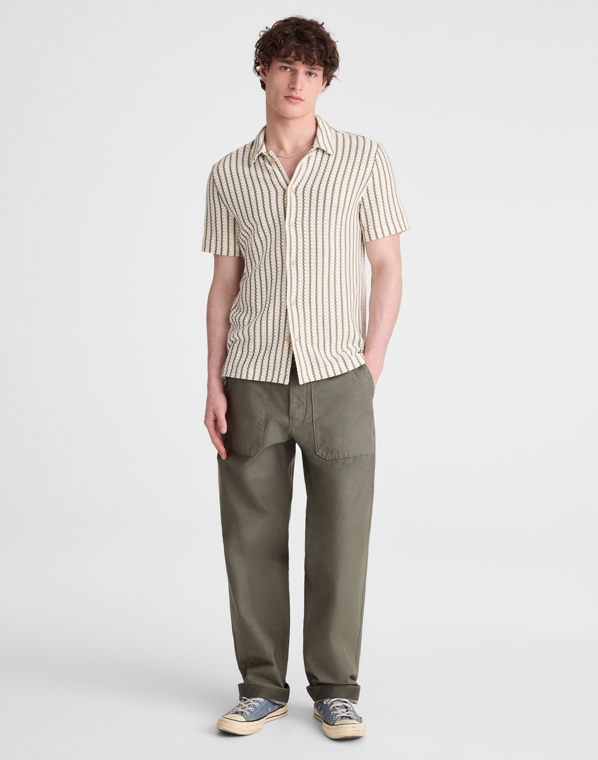 Textured-Knit Short-Sleeve Shirt