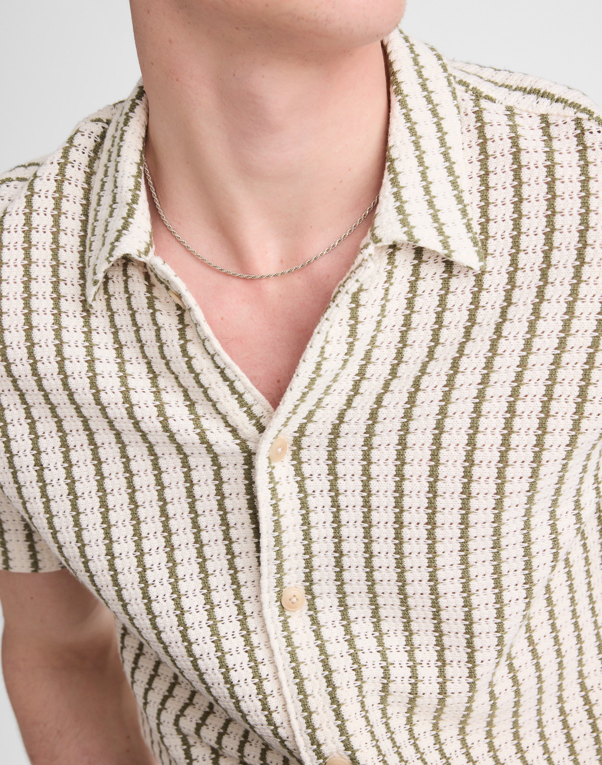 Textured-Knit Short-Sleeve Shirt