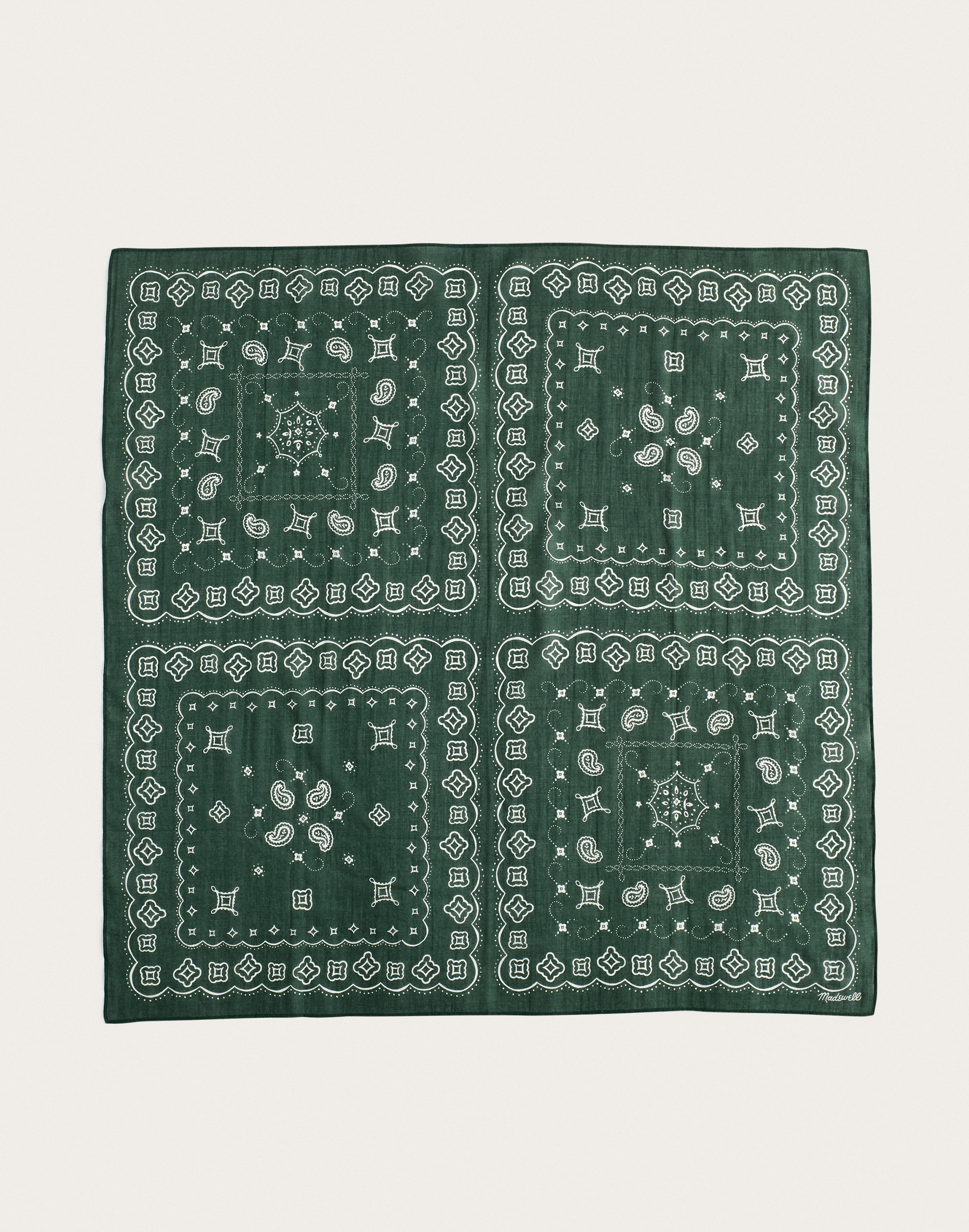 Madewell Medium Bandana In Four Bandanas Evergreen