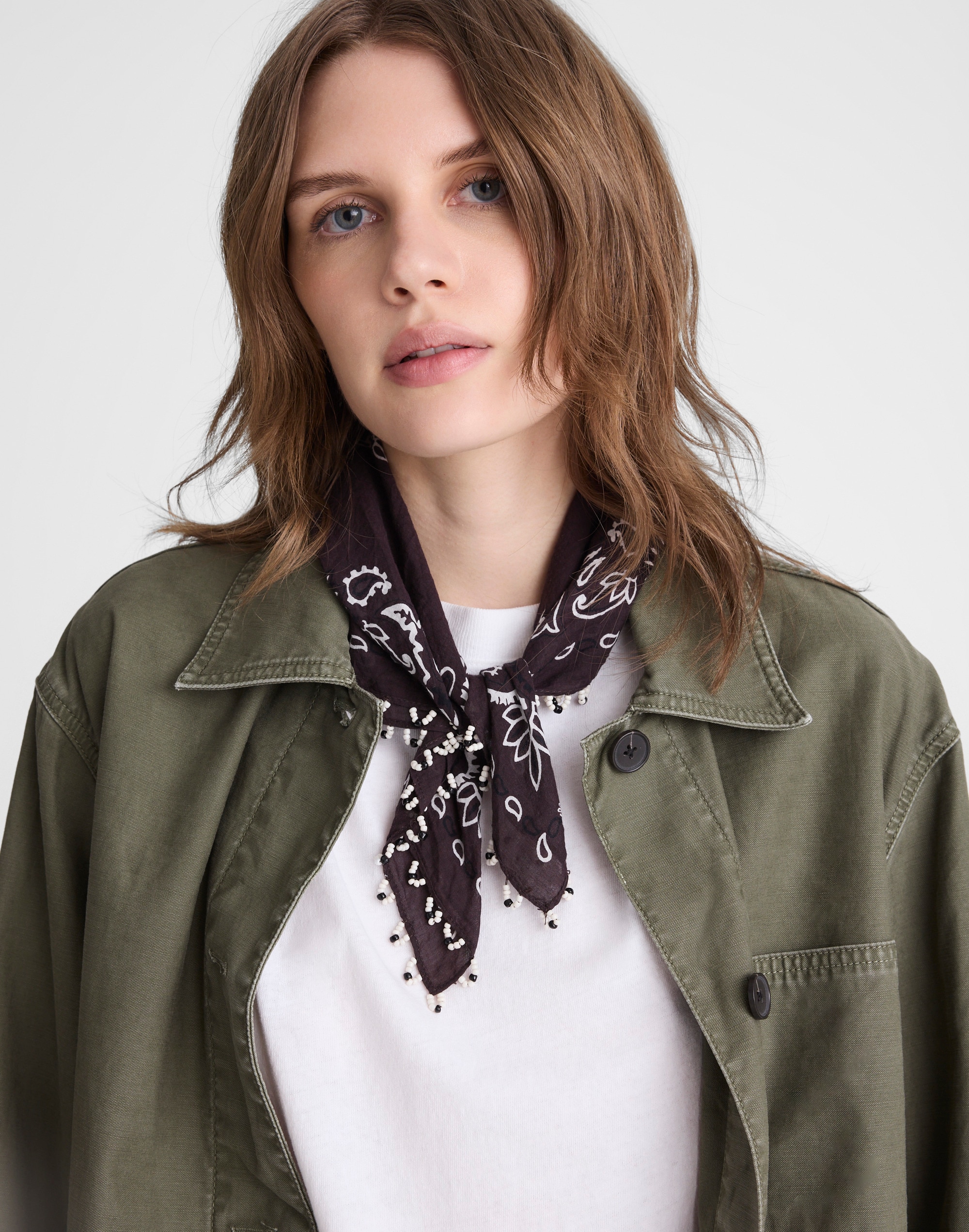 Beaded Bandana in Cotton Blend