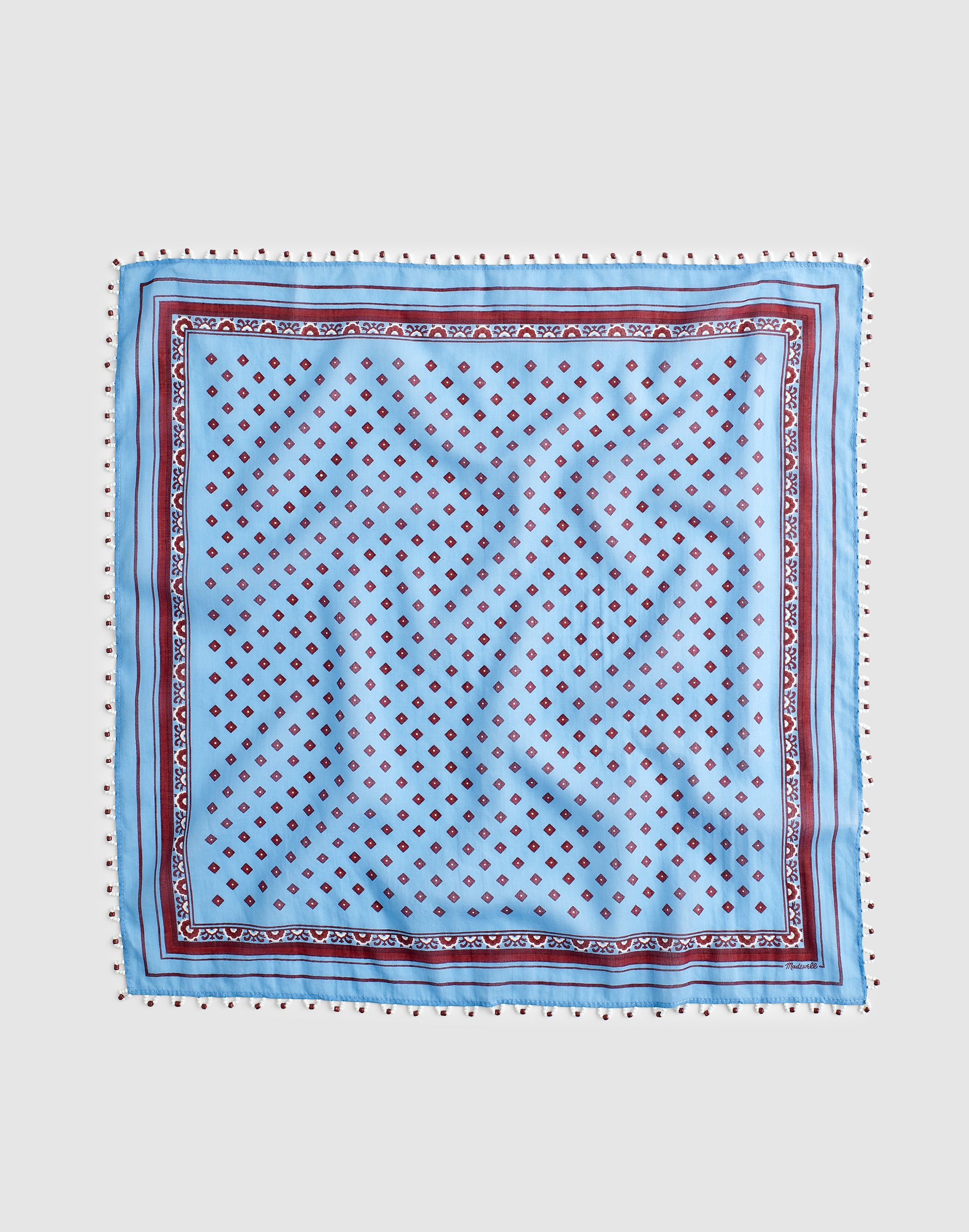 Madewell Beaded Bandana In Blue