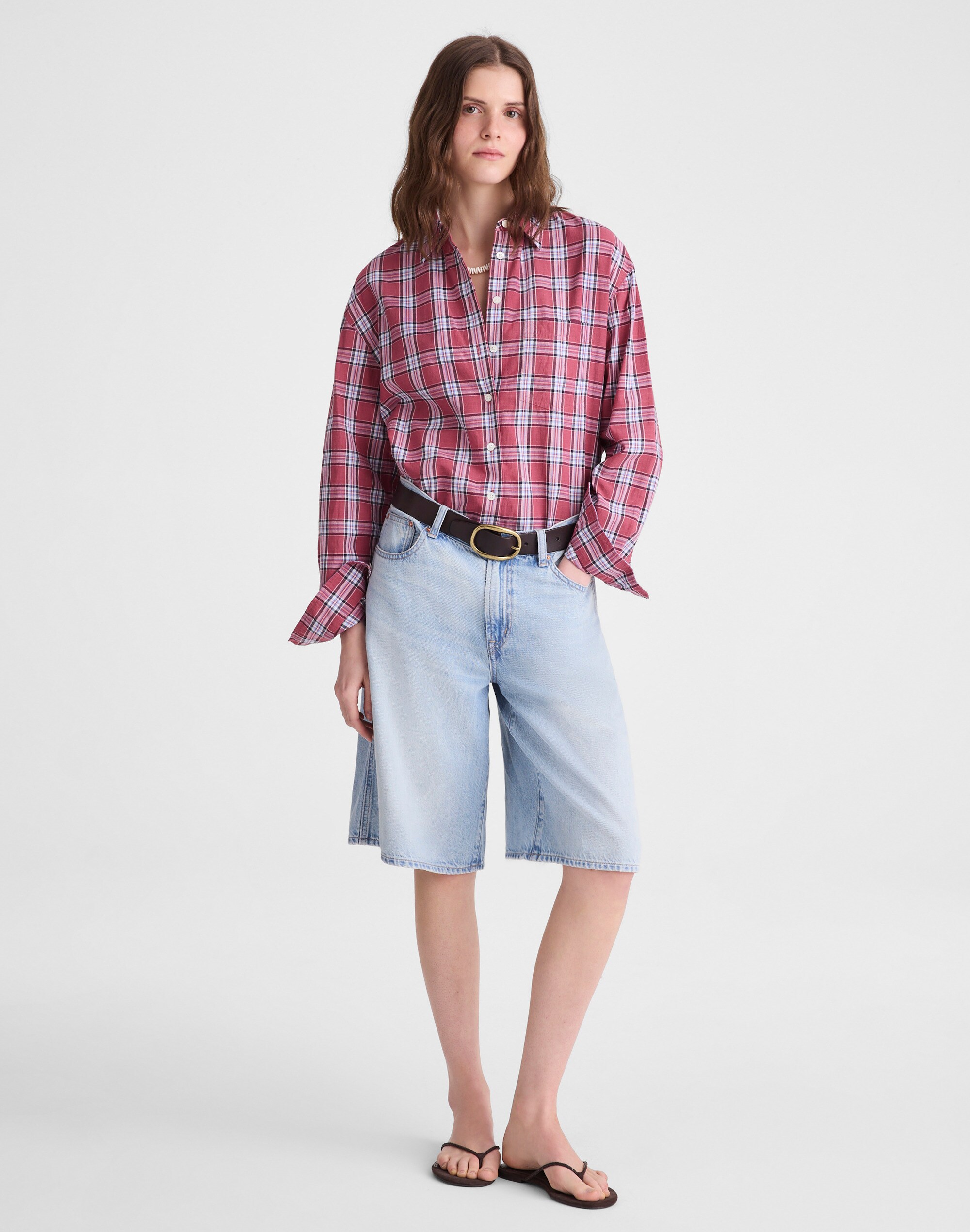 The V-Waist Bermuda Short in Airy Denim